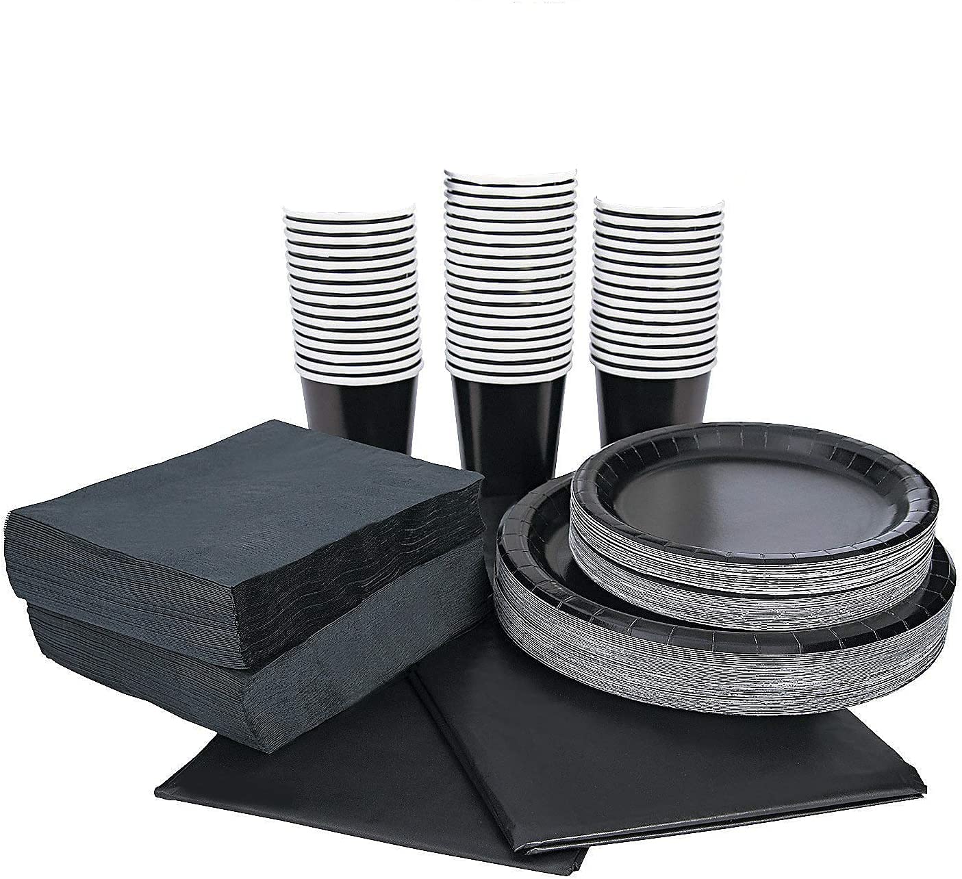 Photo 1 of (SEE NOTES) Party Avenue Serves 50 | Black Party Pack 50-Set Bundle-Pack | Complete Party Pack | Graduation parties, Office parties, Birthday parties, Festivals, Black Theme