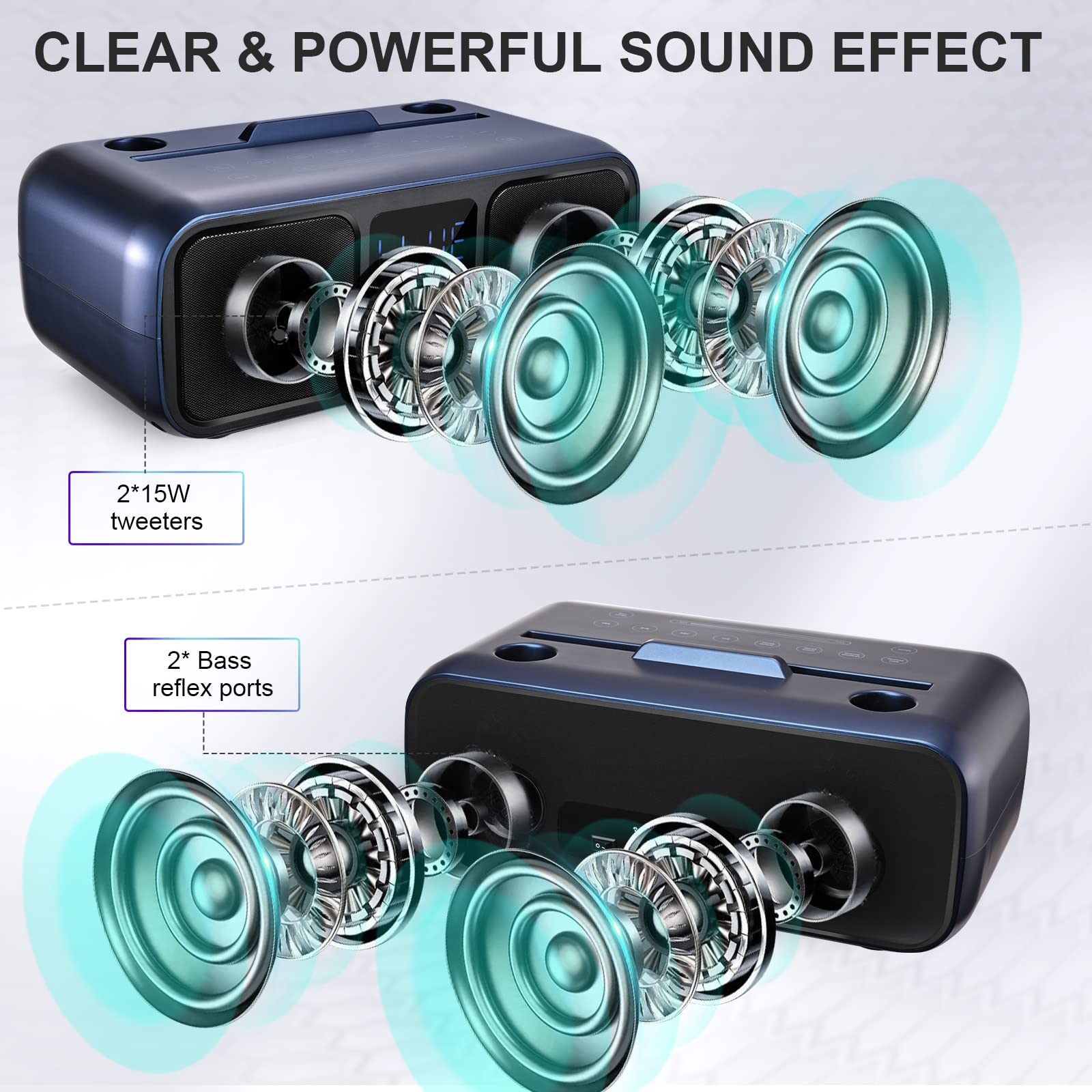 Máquina de Karaoke z Bluetooth, Equipo de Karaoke Portátil z 2 Mikrofonami Inalámbricos, systemem PA i Modo de Canción de Karaoke para Fiestas en Casa, Bodas, piknik, C