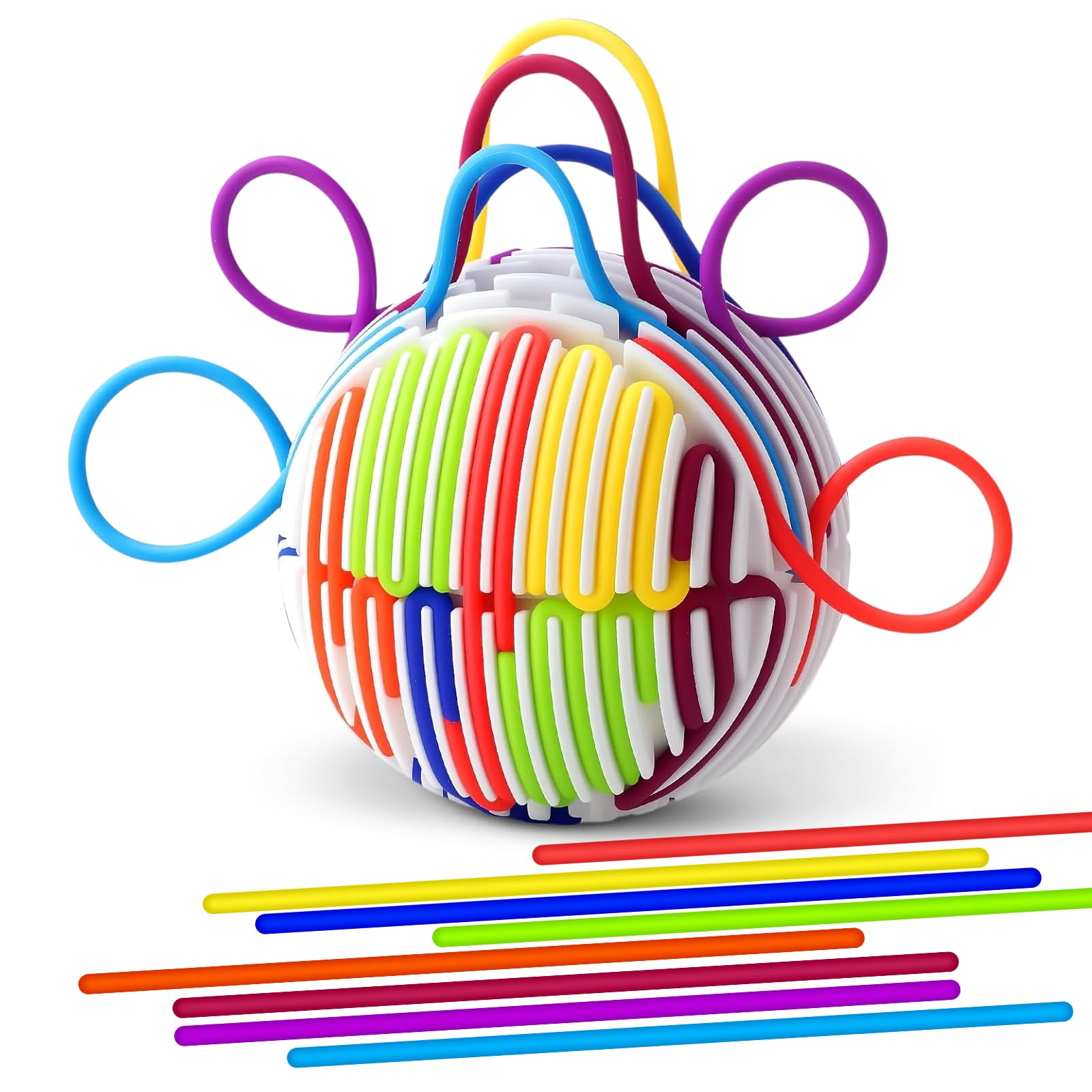 6 pezzi di giocattoli sensoriali colorati con corde elastiche per
