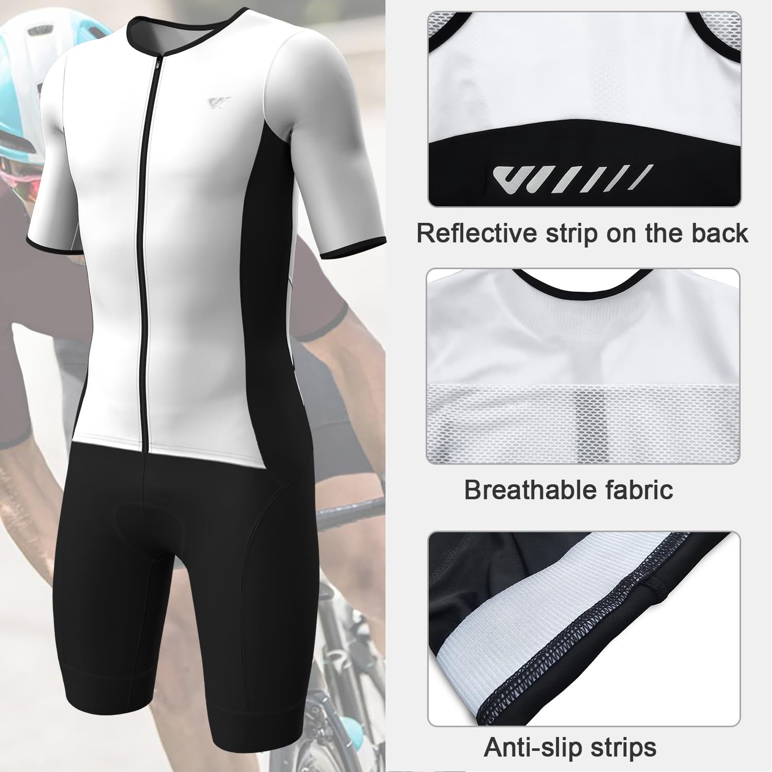 Lo.gas Męski strój triatlonowy Pro Trisuit z krótkim rękawem, do wyścigów i triathlonów, strój triatlonowy dla mężczyzn, M