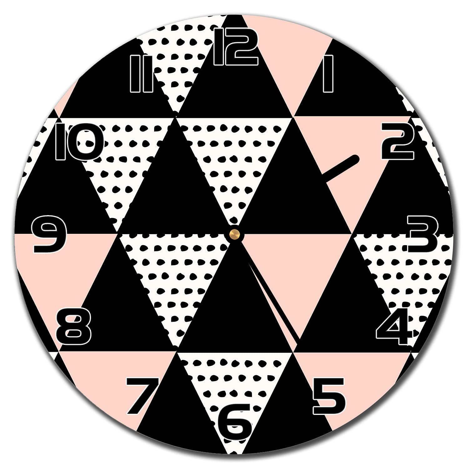 Horloge cuisine salon murale géométrique moderne en verre Coloray 30cm