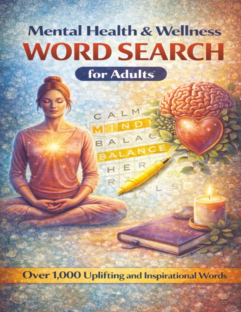 Mental Health & Wellness Word Search for Adults: Over 1,000 Uplifting and Inspirational Words for Stress Relief, Mindfulness, Relaxation, Self-Care and Positive Thinking