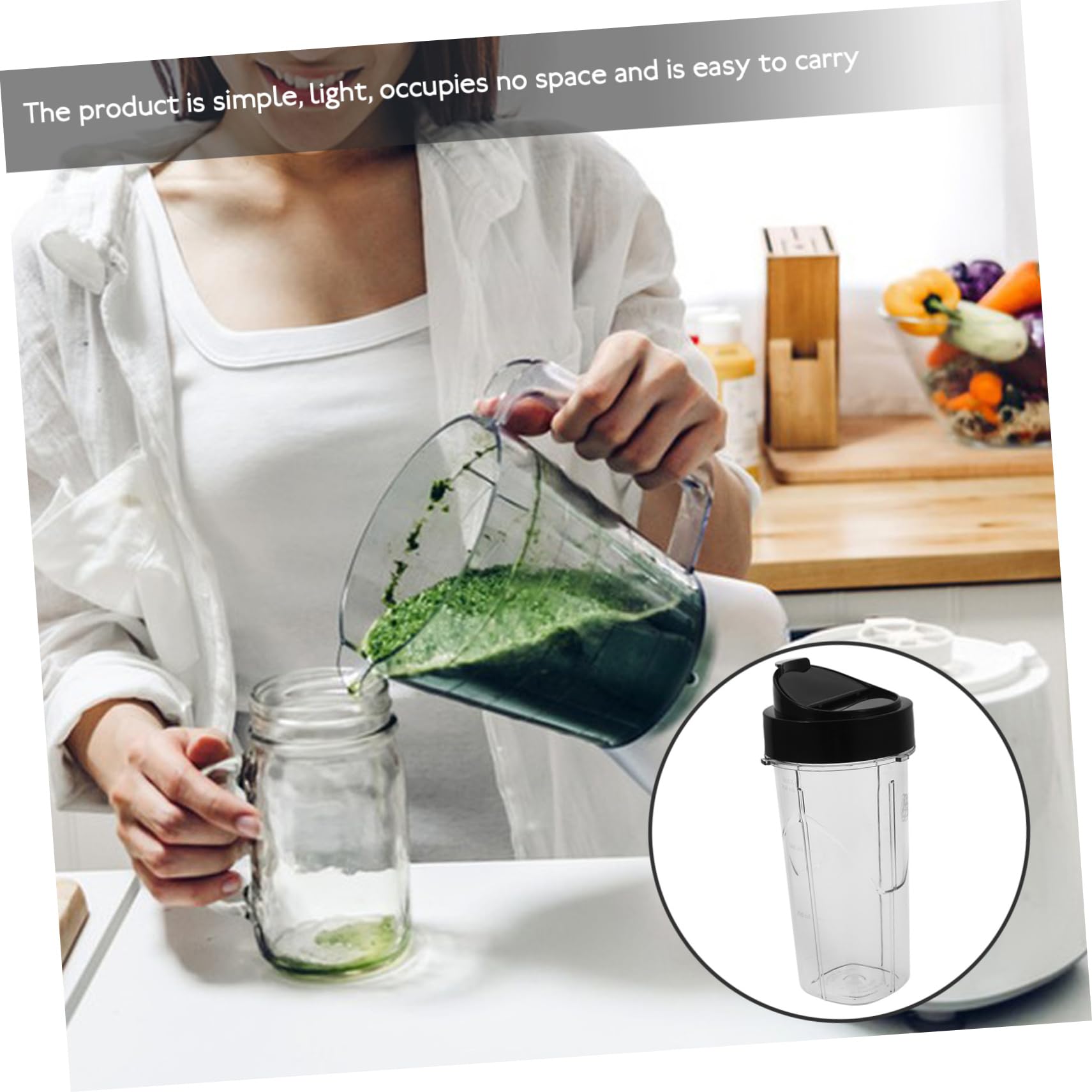 Tazze di Plastica Riutilizzabili Piccole per Frullati Accessorio Sostitutivo Compatibile con Frullatore Pro Bicchiere di Plastica Trasparente