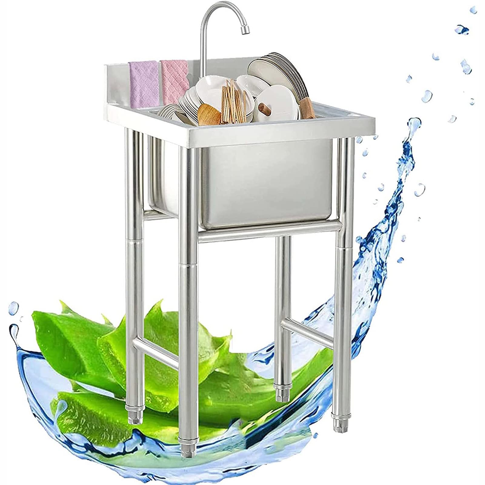 Évier de ferme 304 acier inoxydable pour cuisine et jardin