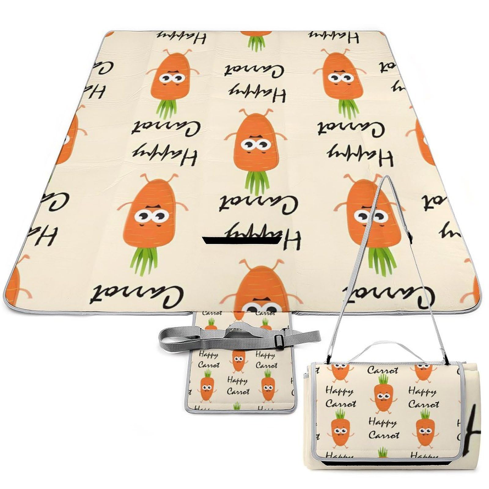 Couverture pique-nique imperméable Happy Carrot fin des vêtements humides