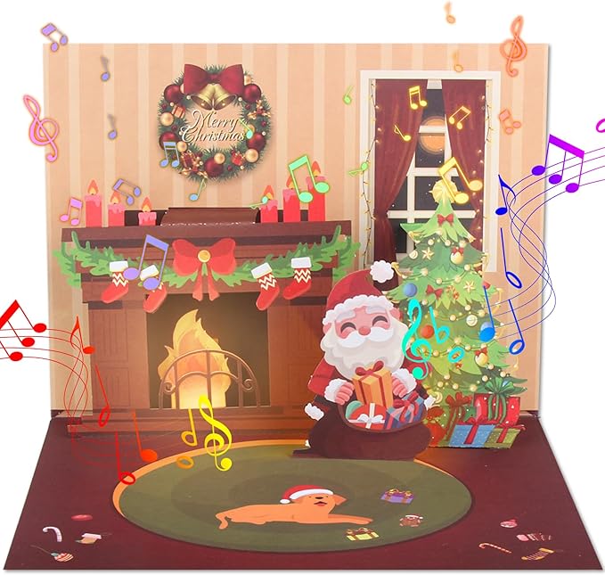 Amazon.com : XTF2015 Christmas Card 3D Pop Up Christmas Greeting Cards ...