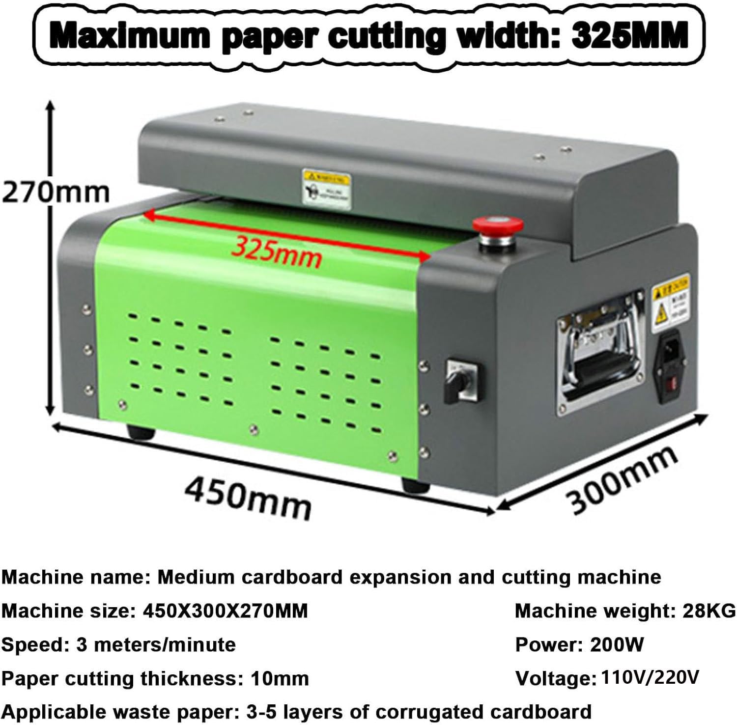 Máquina trituradora de cartón, máquina de corte de cartón para papel usado, corte de cojín de papel corrugado, trituración eficiente para eliminación de material de embalaje
