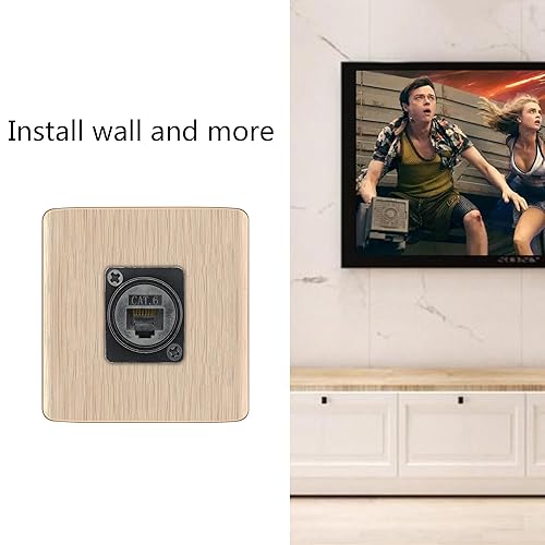 Miniatura 4 de 2Pcs RJ45 Panel Mount Connector, D-Type RJ45 Cat6 Female to Female Through Socket with Install Screw, Ethernet Extension Coupler Adapter