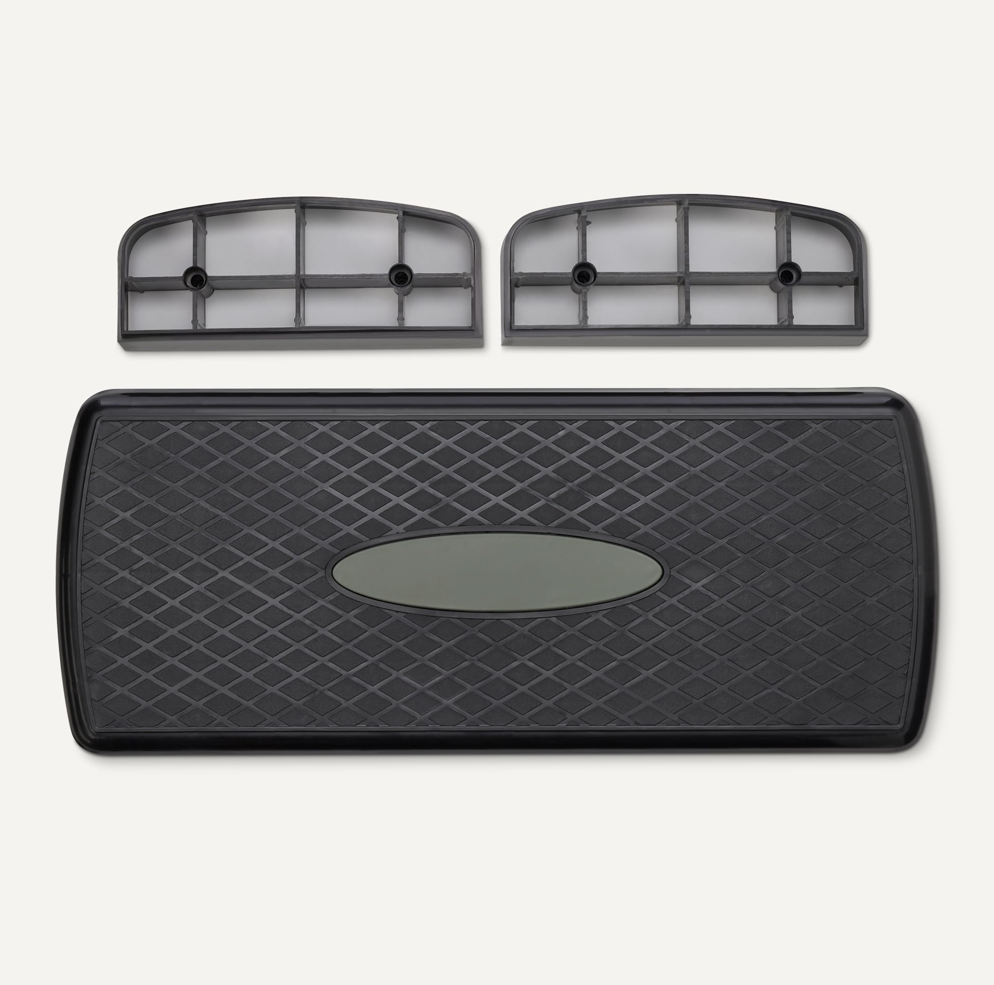 Amazon Basics Pedana Step per Aerobica, Stepper Regolabile 68.58cm Nero/Grigio