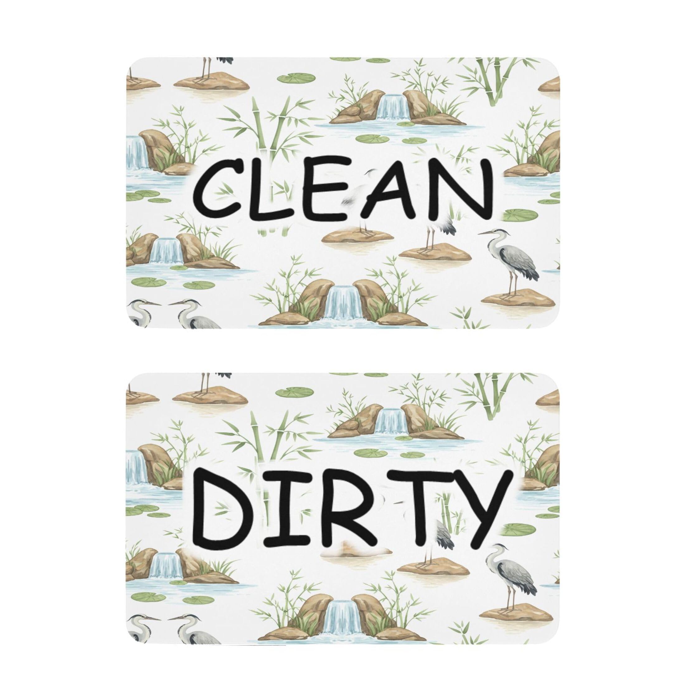 Kutsu Dishwasher Magnet Clean Dirty Sign Indicator, Birds Fridge Magnet, Easy to Read, 2 Pack