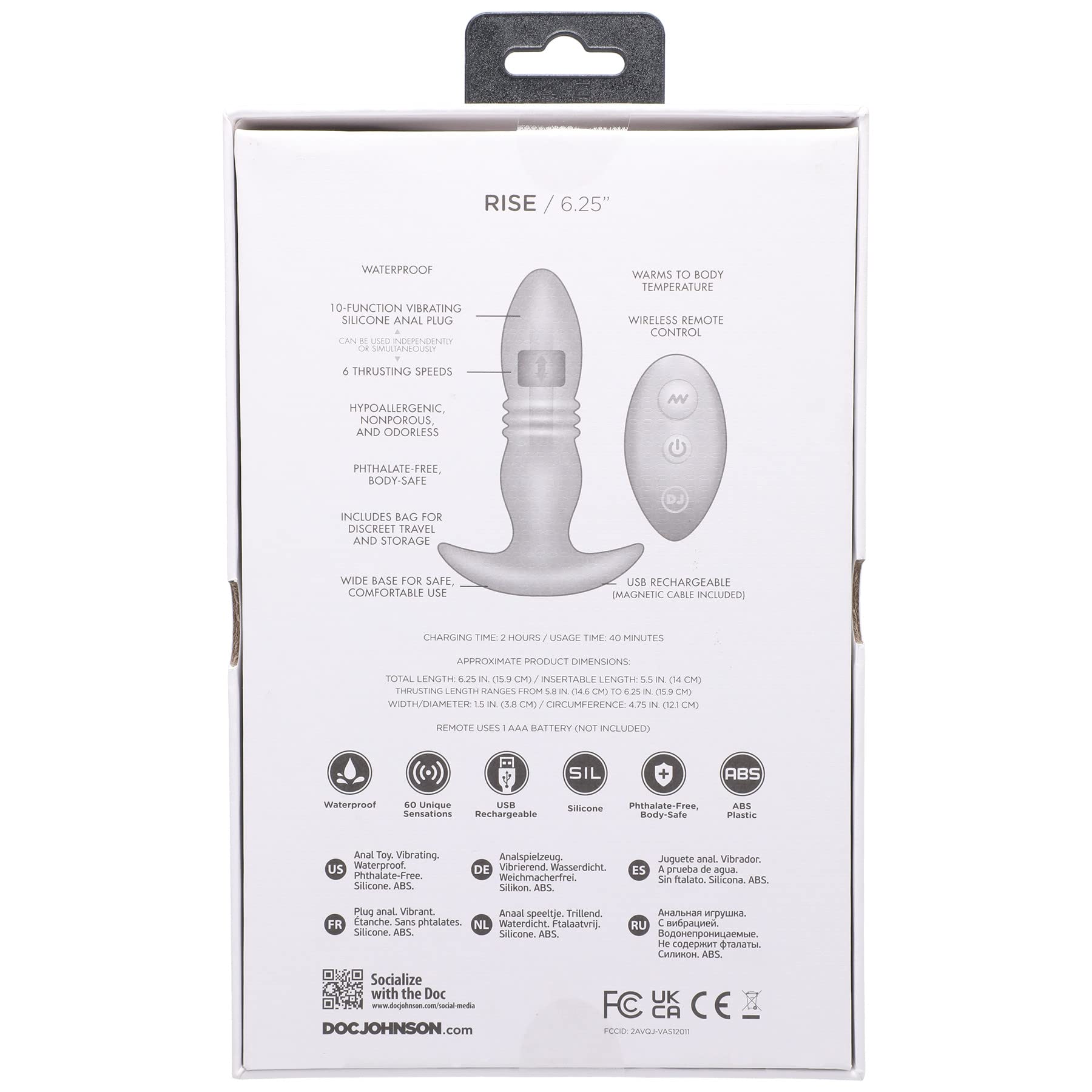 A-Play - RISE - Silicone Anal Plug with Remote - Pink