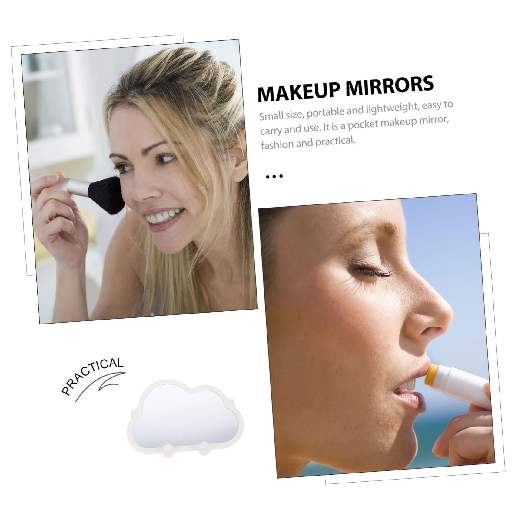 WOFASHPURET 2Pcs Cloud Shaped Desk Mirrors for Daily Use Elegant Makeup Mirrors for Compact Vanity for Dorms and Home Decor