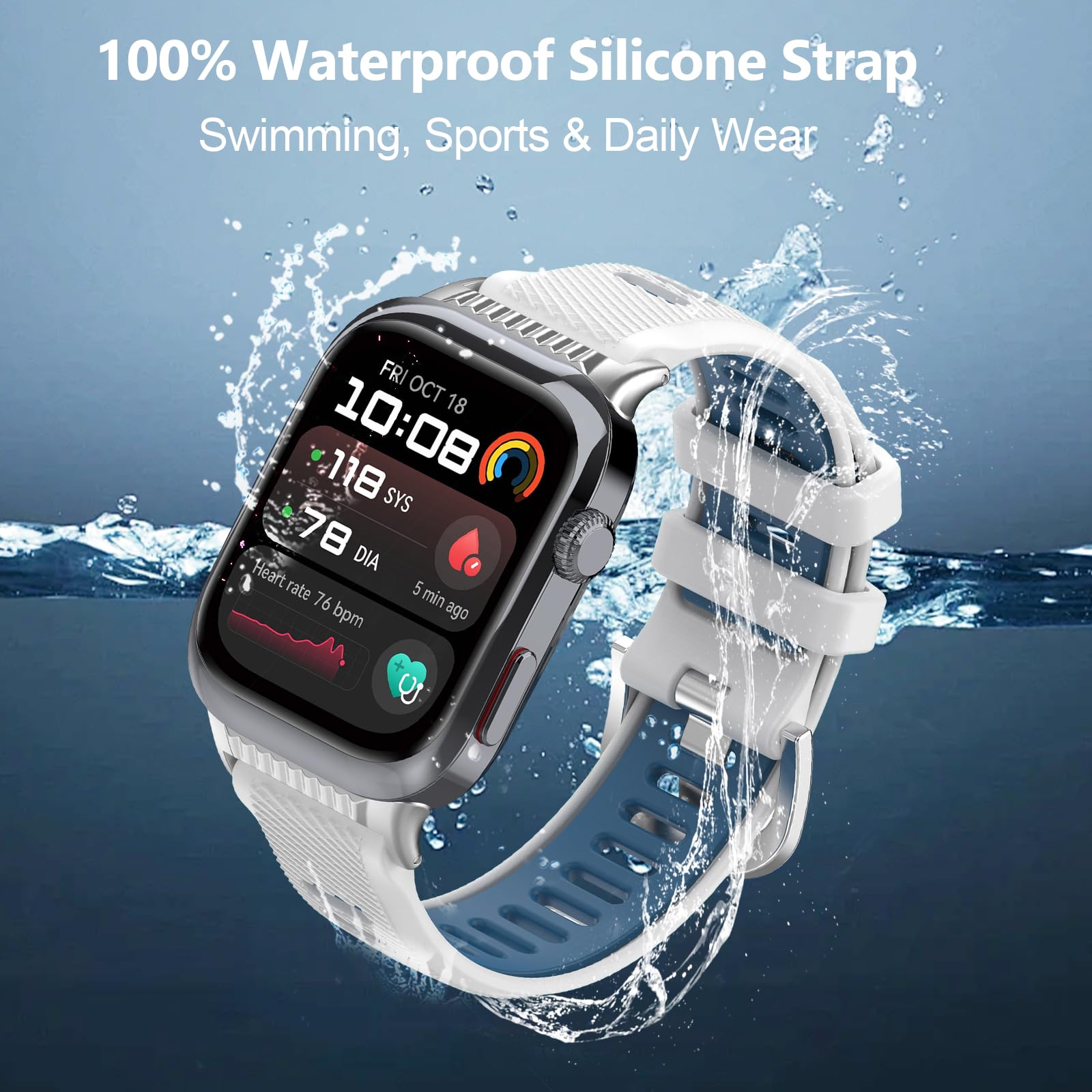 Zapasowy pasek kompatybilny z Huawei Watch D2, miękki, oddychający, silikonowy, sportowy, metalowa klamra do Huawei Watch D2, dla mężczyzn i kobiet