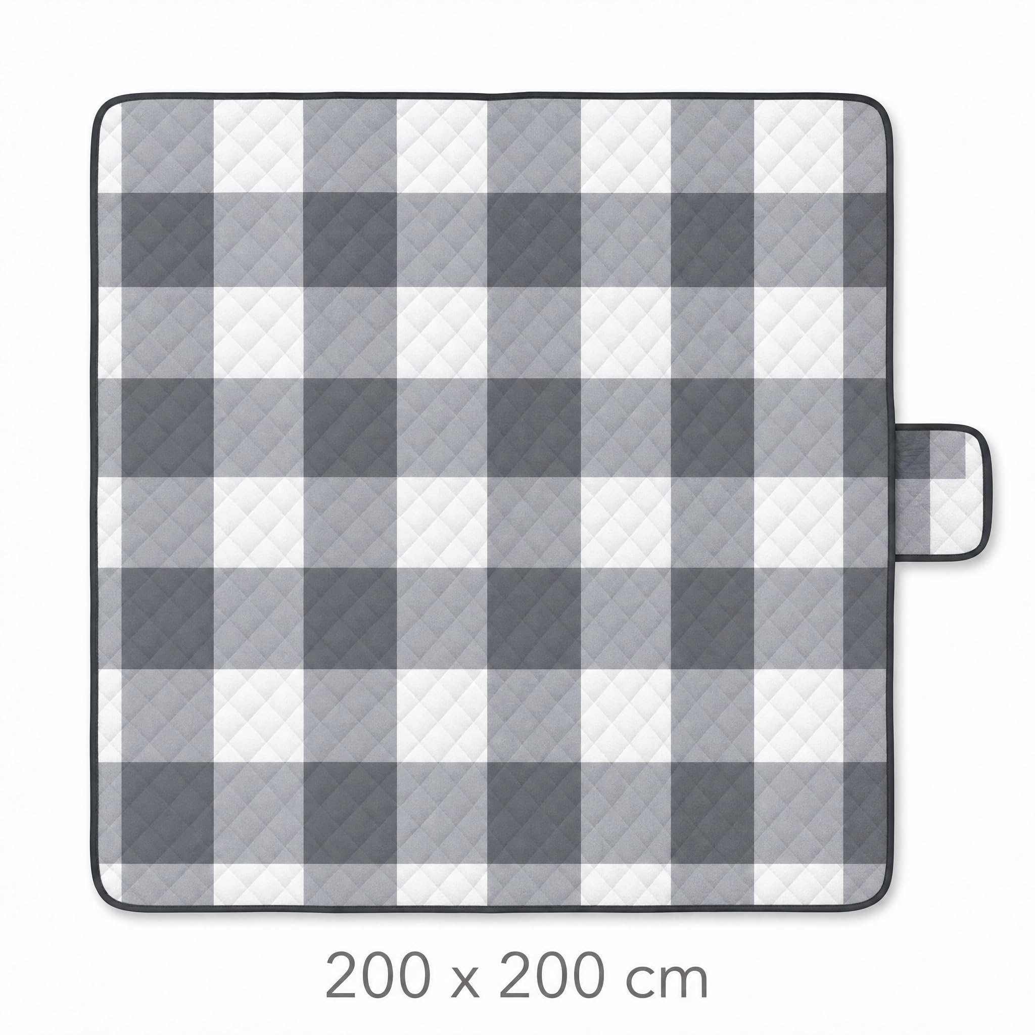 CNMTCCO Picknickdecke 200x200 cm - Extra Große Stranddecke Wasserabweisend & Sandfrei, Faltbare Outdoor Decke mit Weicher Polsterung, Waschbare Strandmatte für Camping, Park & Familie