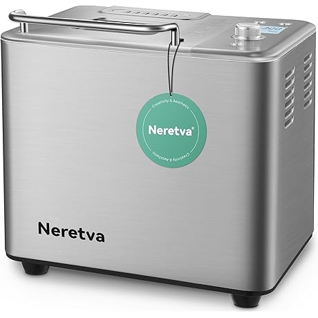 Neretva Bread Maker Machine: 20-in-1 Automatic Bread Machine for Effortless Home Baking