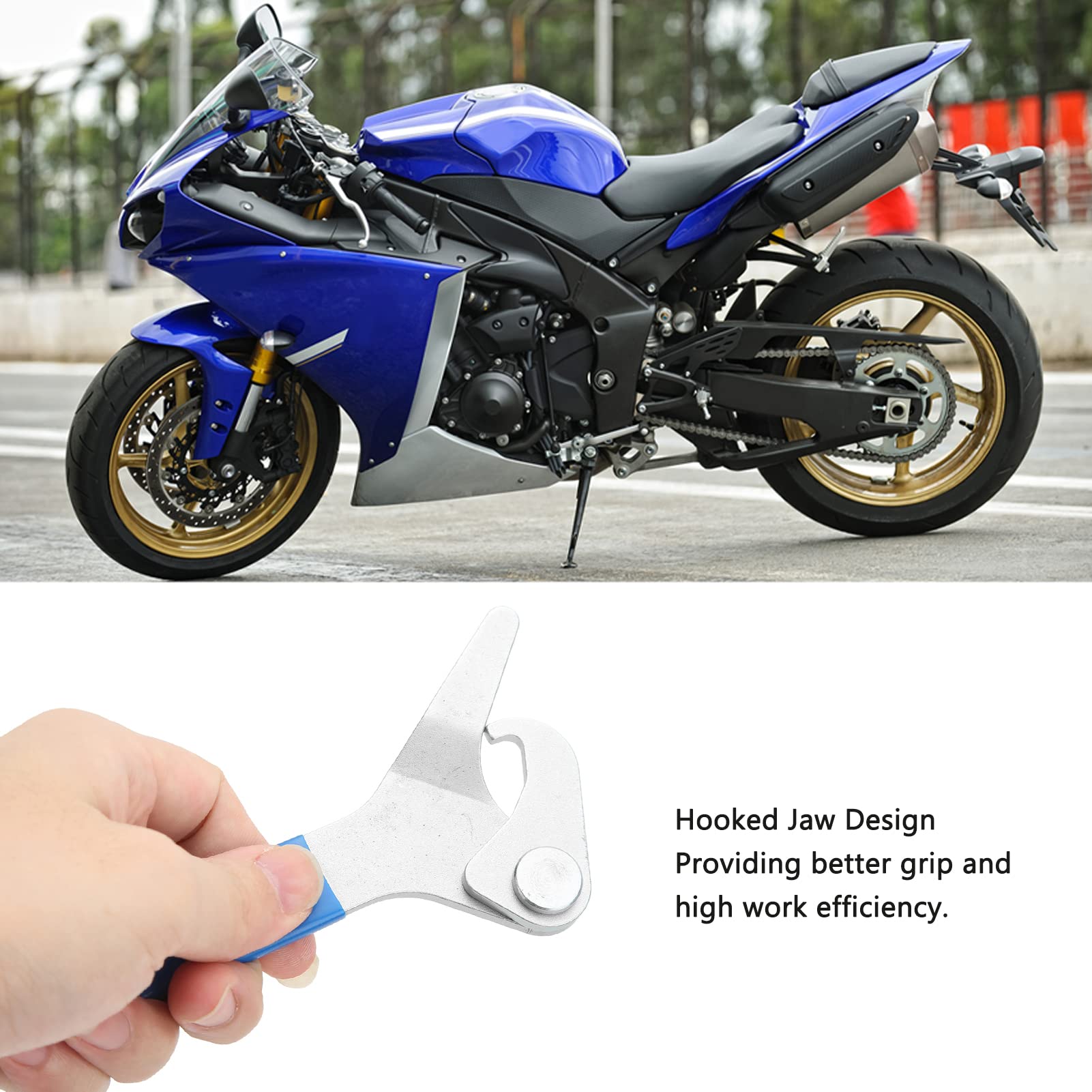 Llave de Choque de Ajuste, Llave Inglesa Universal para Motocicleta | con Diseño de Mandíbula con Gancho, Herramienta de Precarga para Collares de Resorte de 35 mm a 75 Mm/1,4 3,0 P