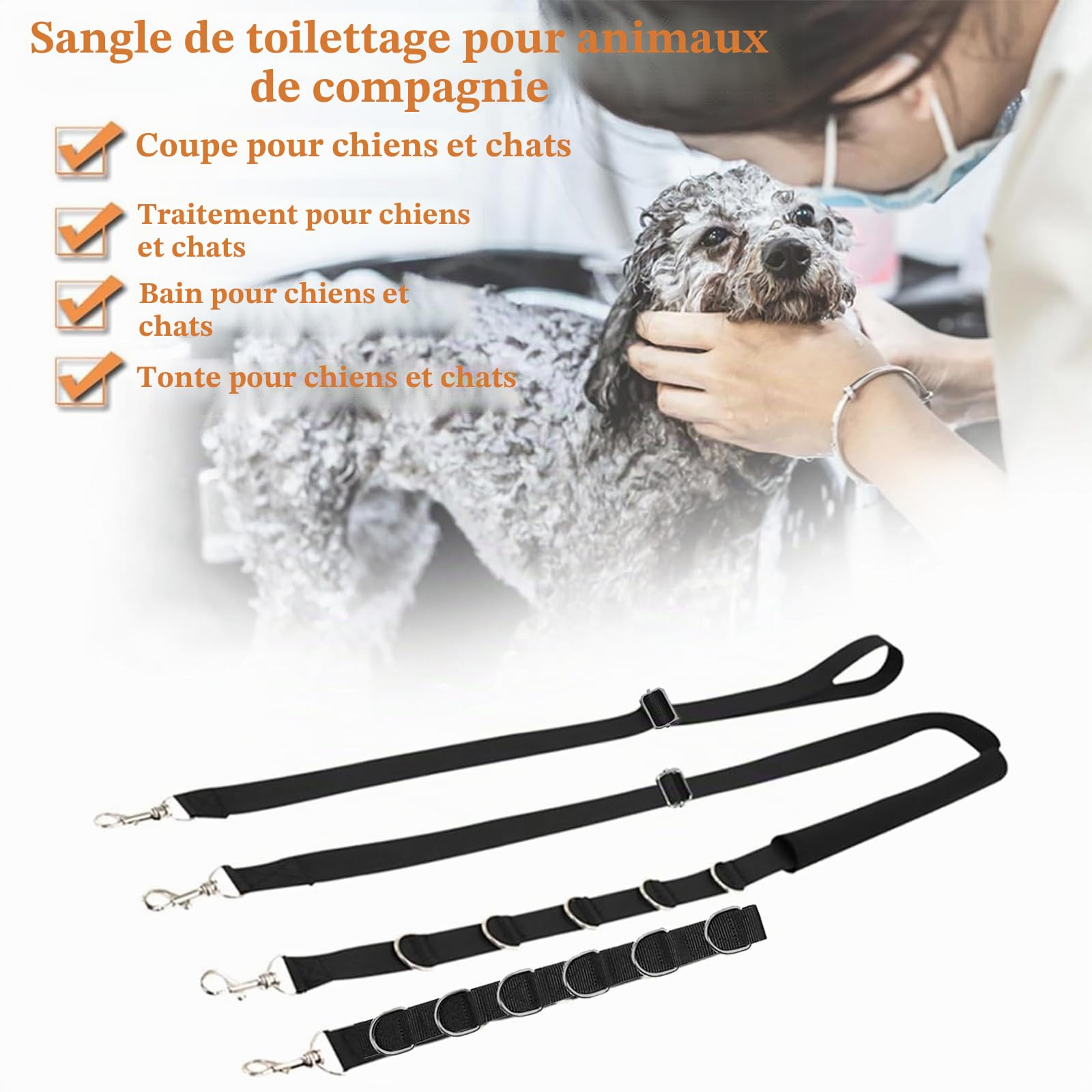 ASOCEA Bande De Sangle Ventrale De Toilettage pour Chien Boucle De Retenue De Bain RéGlable Noose Nylon Bain De Plomb pour Chat pour Chiot Chaton Petits Chats Moyens Chiens Coupe De Cheveux Lavage