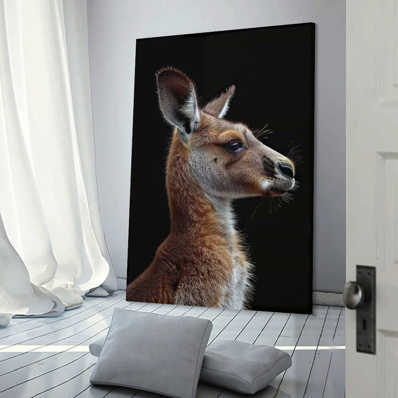 Junmoney Kangaroo Wall Picture Print, 20x30inch(50x75cm), for Feature Walls in Flats Or Modern Rooms, Decorative Artwork with Flexible Styling