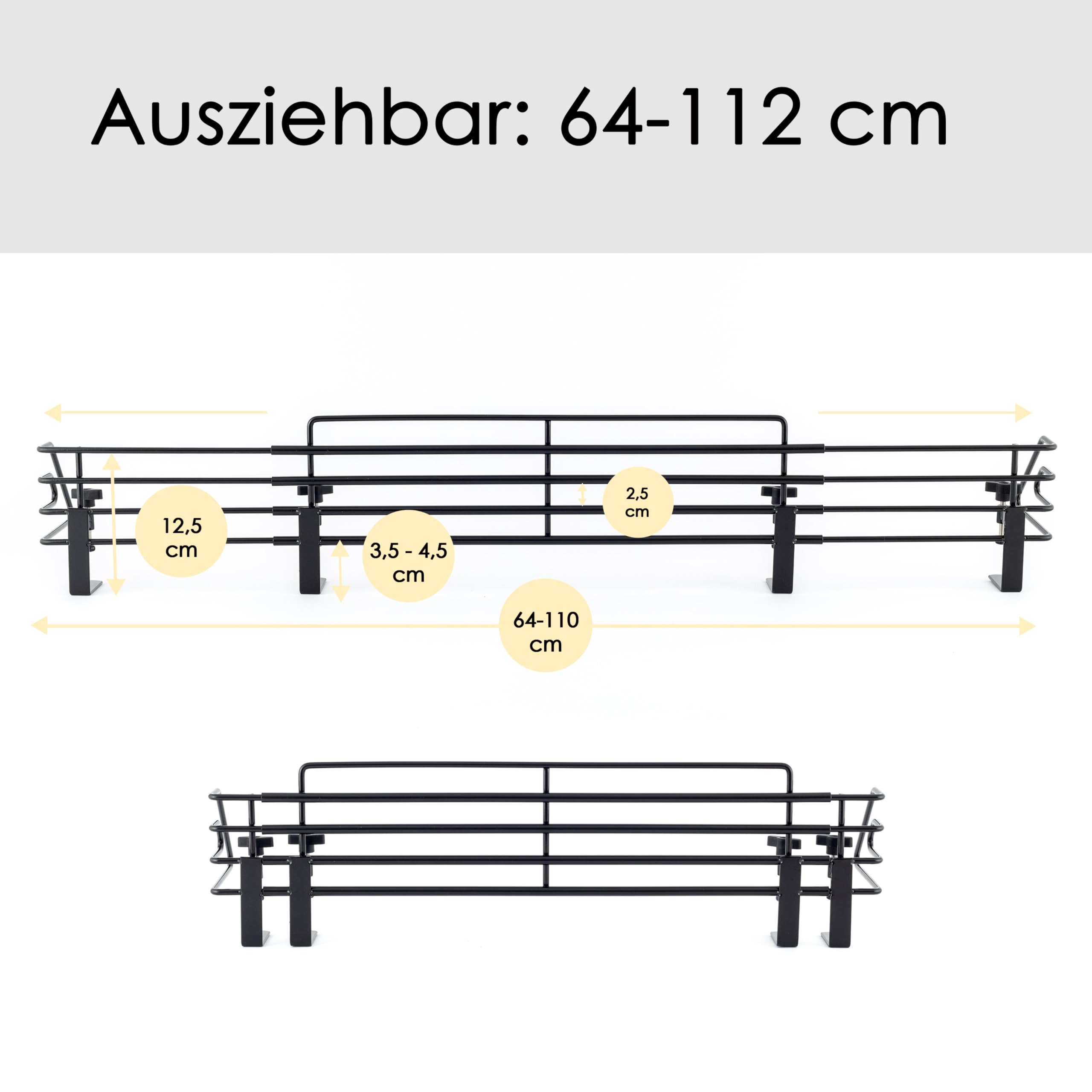 Hanseküche Barrière de protection extensible pour cuisinière 64-110 cm réglable sécurité enfant
