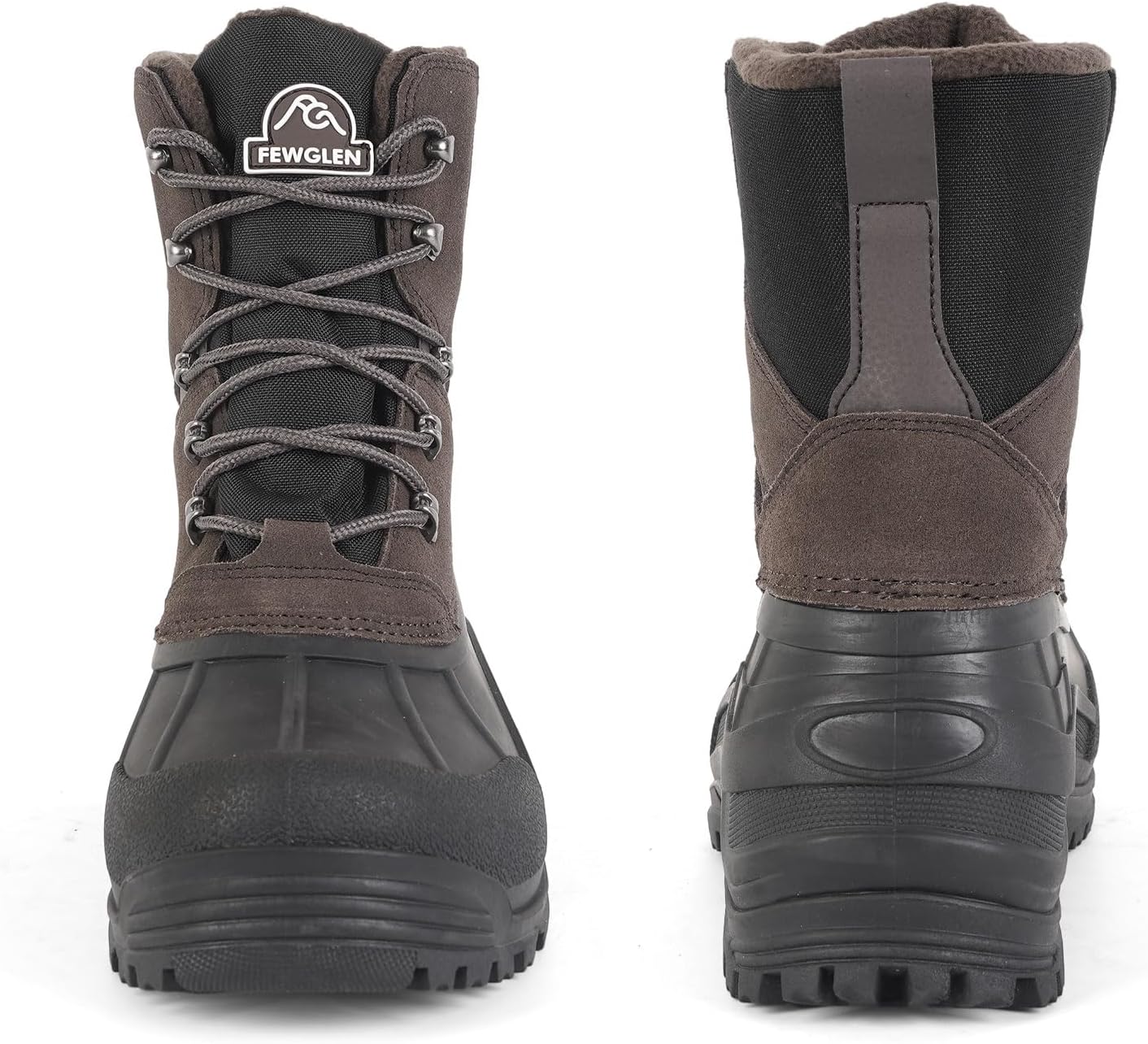 Men's Snow Boots Warm Winter Boots For Men Waterproof Insulated Mens Fur Lined Hiking Work Shoes Youth Non-slip Black Ankle High-top Shoe 8 Inch Cold Weather - Image 8