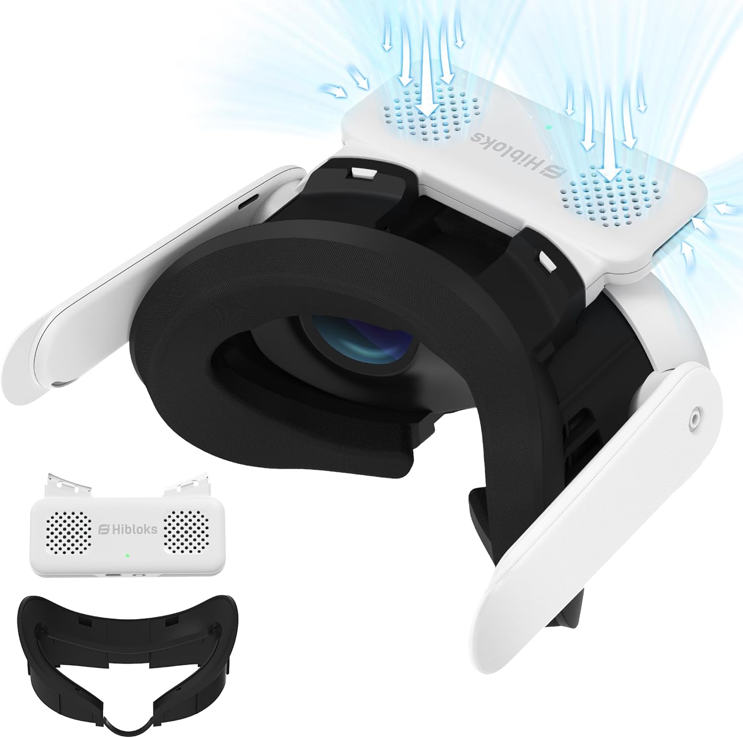 Photo 1 of HiBloks Face Cover Cooling Fan for Meta Quest 3 Accessories, Breathable Ice Silk Cotton Compatible with Oculus Quest 3 Fan Cooler Active Air Circulation Ventilation to Relieve Lens Fogging (2 Speeds)