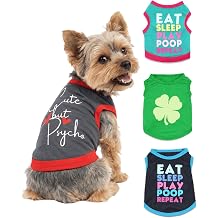 Cute but Psycho Dog Shirt Lightweight Breathable Vest Summer Clothes for Small Dogs and Cats Grey, X-Small Under 3.3lb