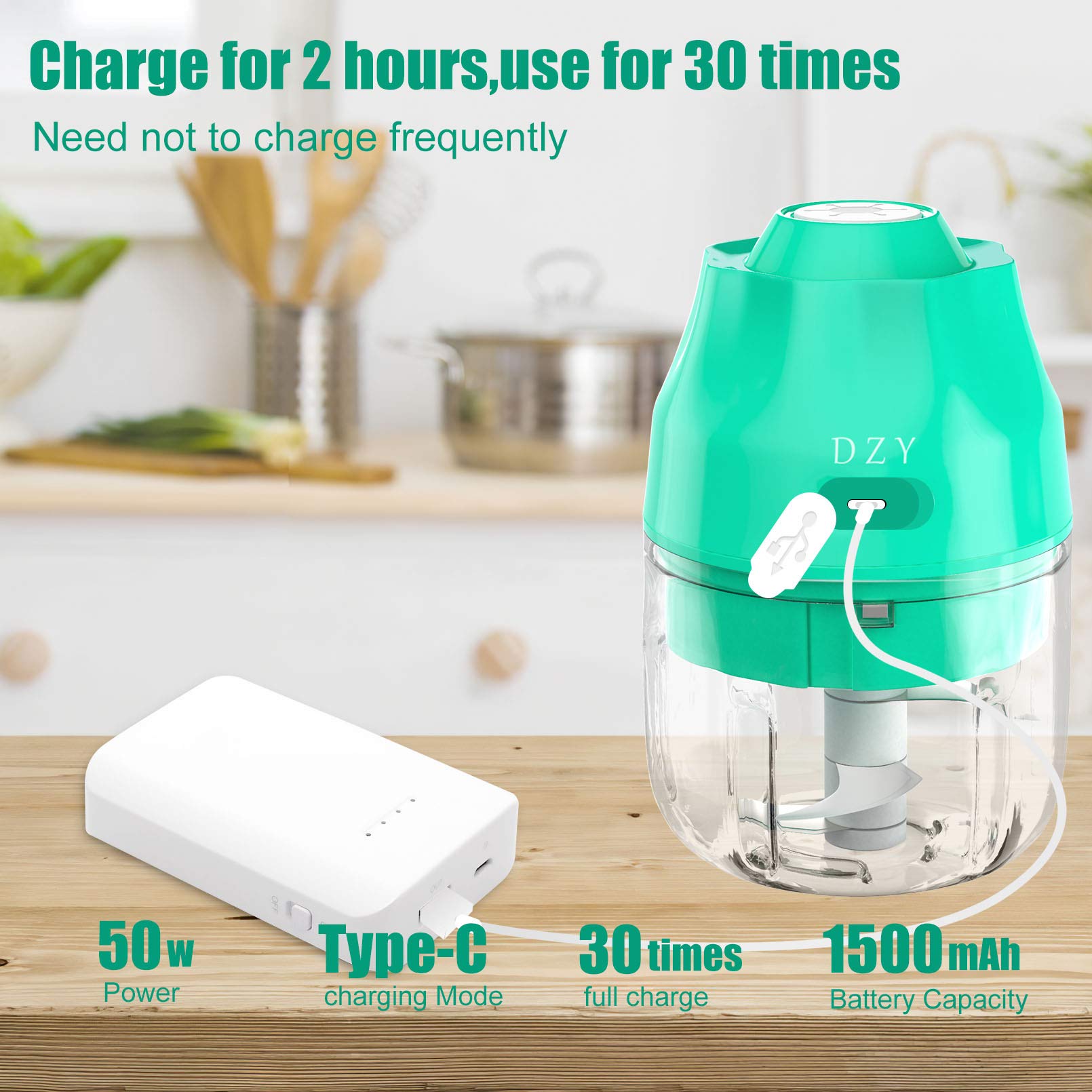 DZY Electric Mini Garlic Chopper, Wireless Portable Food Chopper