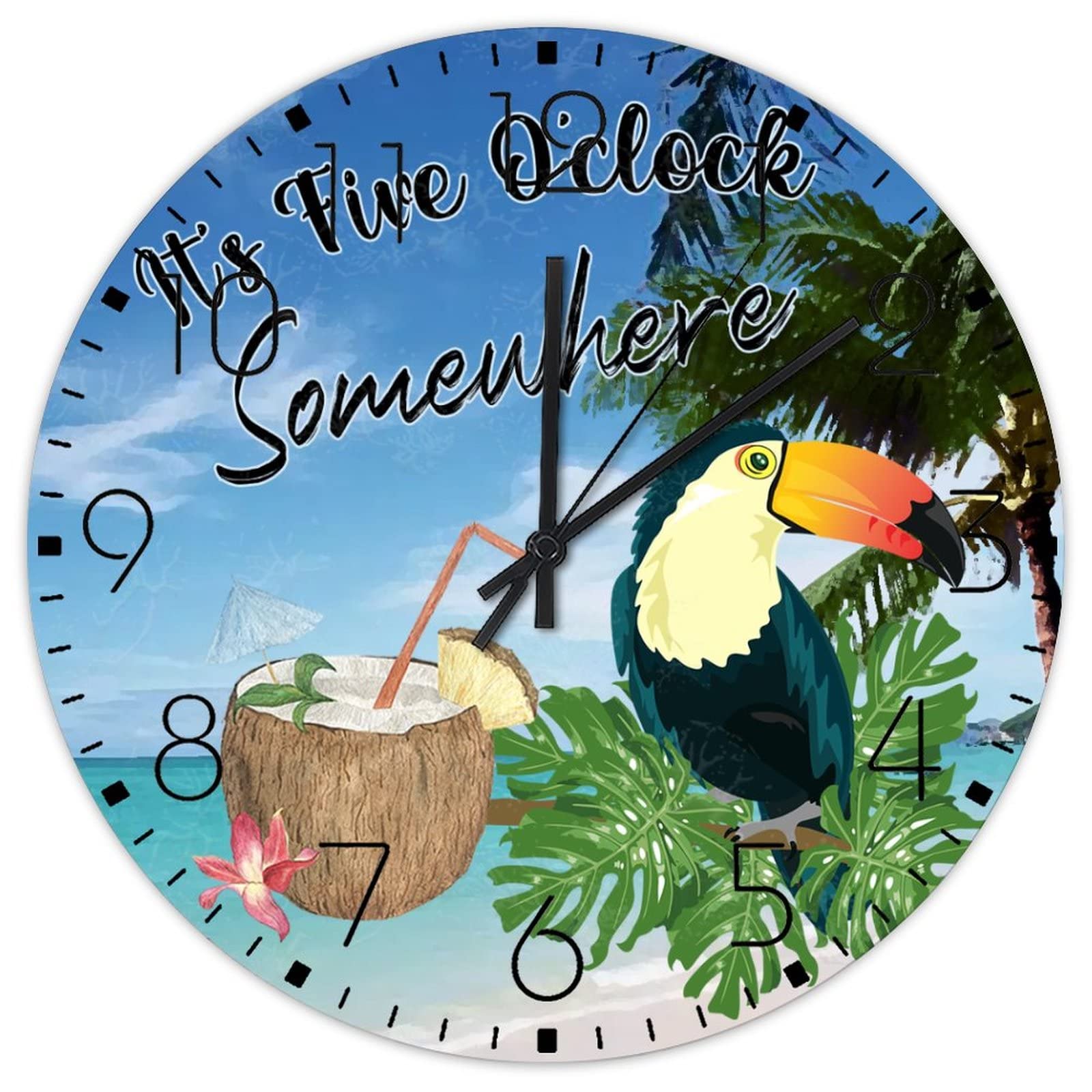 Horloge murale en bois decoration vintage pour cafe et salle d'art retro