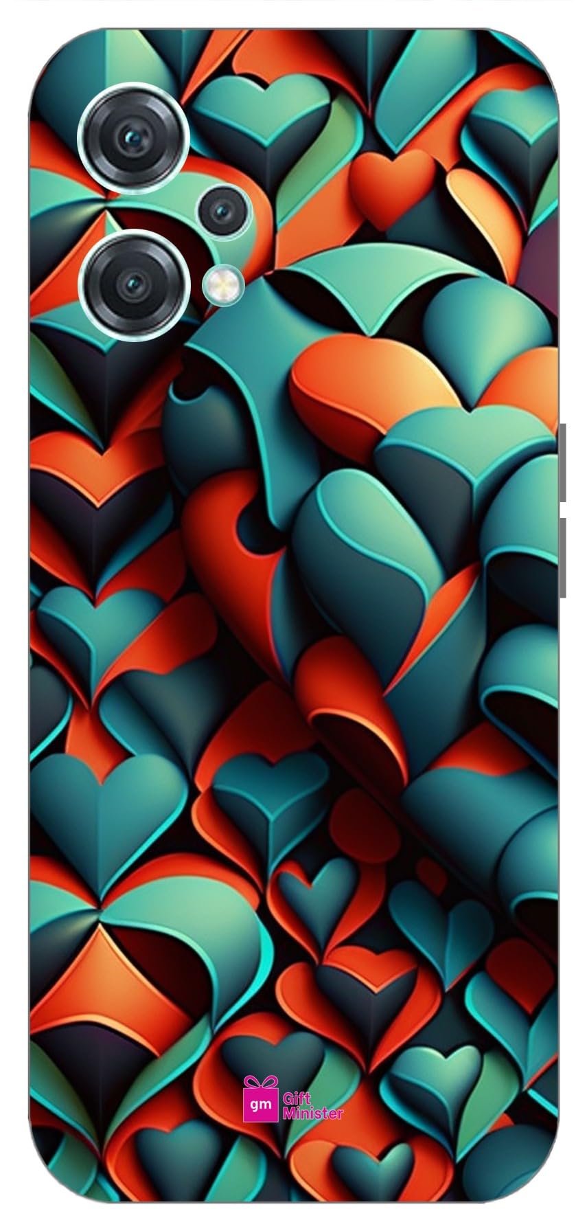 Gift MinisterSoft Designer Mobile Case For One Plus Nord Ce2 Lite 5G Back Cover Gray - Love Pattern Anti-Fingerprint Anti-Slip Comfortable Grip Shockproof Scratch Resistant Dustproof Clear 1Pcs 1702J