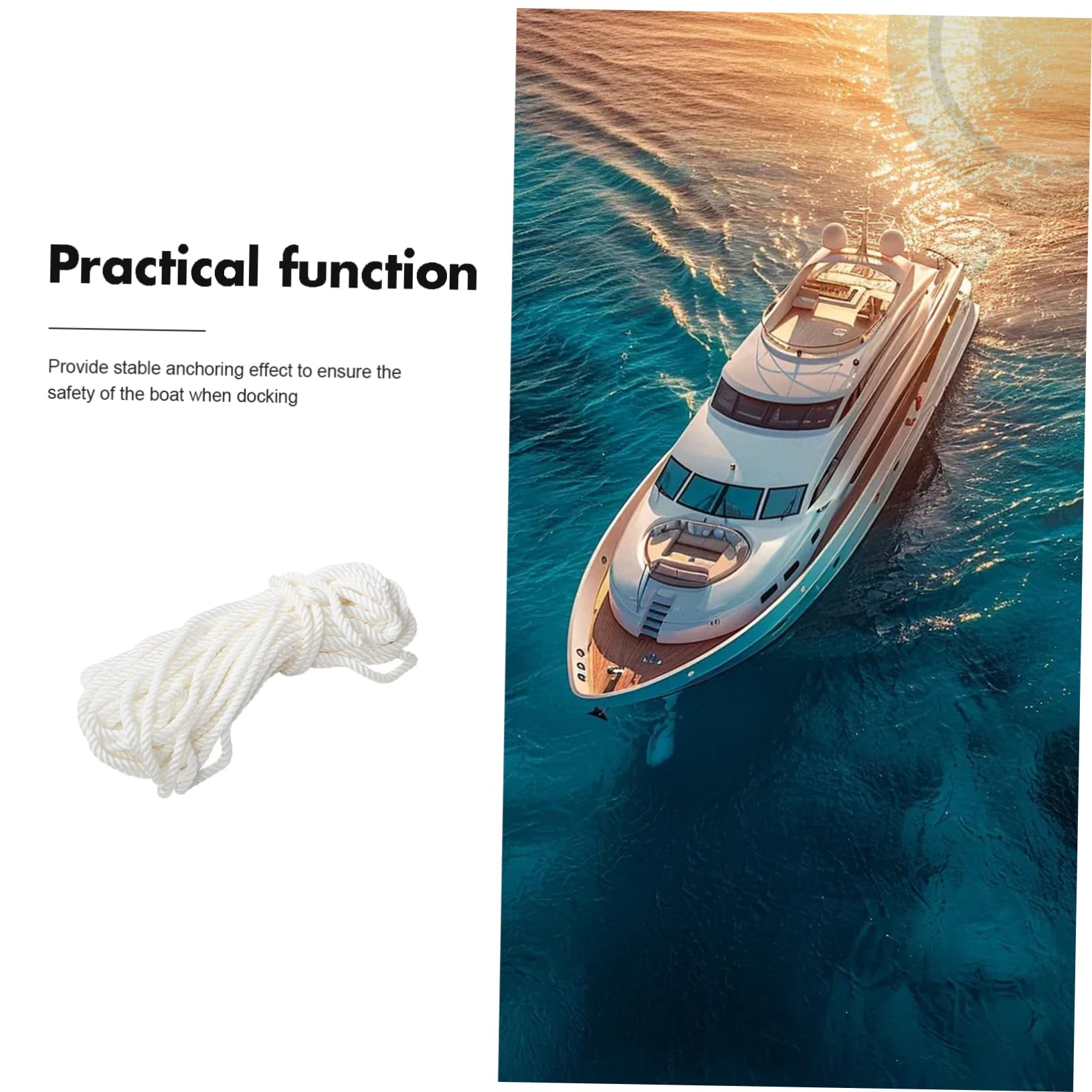 1rolle Weißes Nylon Marineseil Robuste Bootsleine Für Sicheres Anlegen Und Ankern Für Yachten Und Boote Strapazierfähig Und Vielseitig Einsetzbar
