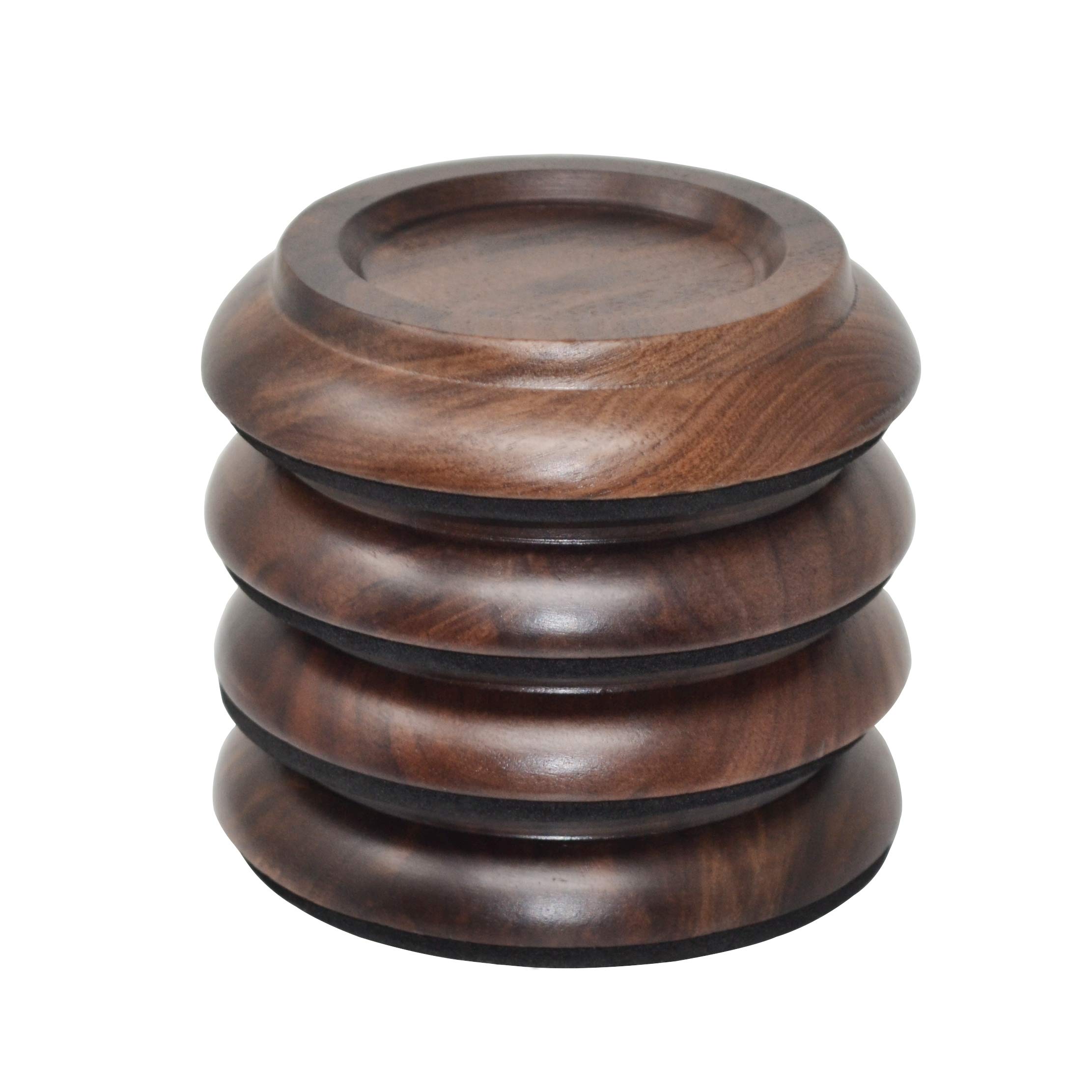 Platos protectores de madera para patas de piano KingPoint (juego de 4 unidades), Black walnut