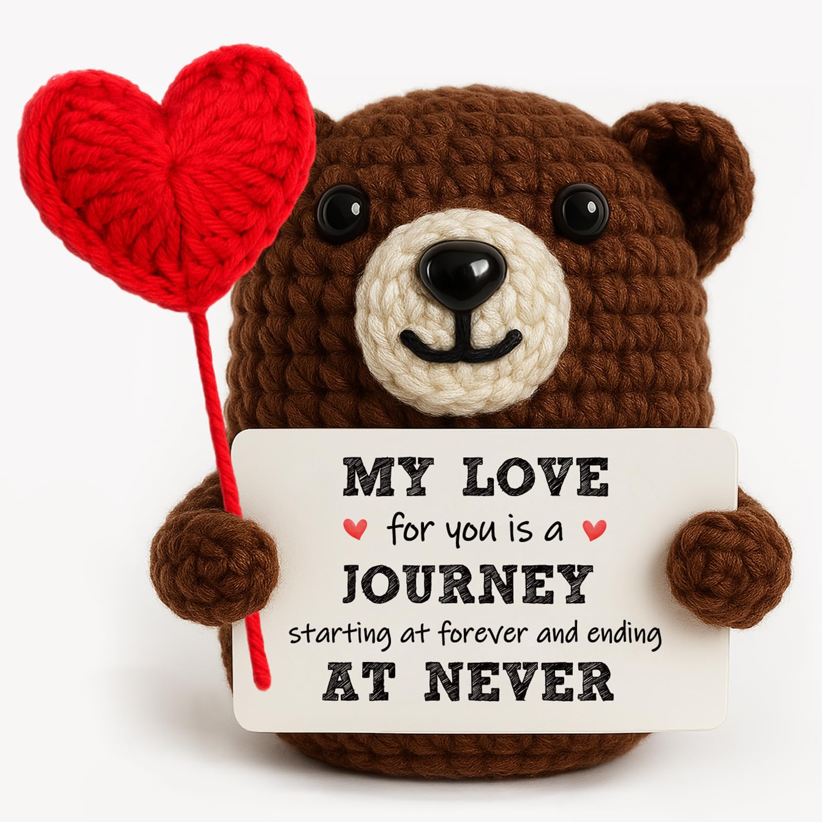 Tixlux Bear Gifts for Partner, Handmade Crochet Bear with Heart, Romantic Keepsake, Anniversary, Birthday, Wedding, Valentine's Day Gifts for Him or Her, Boyfriend, Girlfriend, Wife, Husband