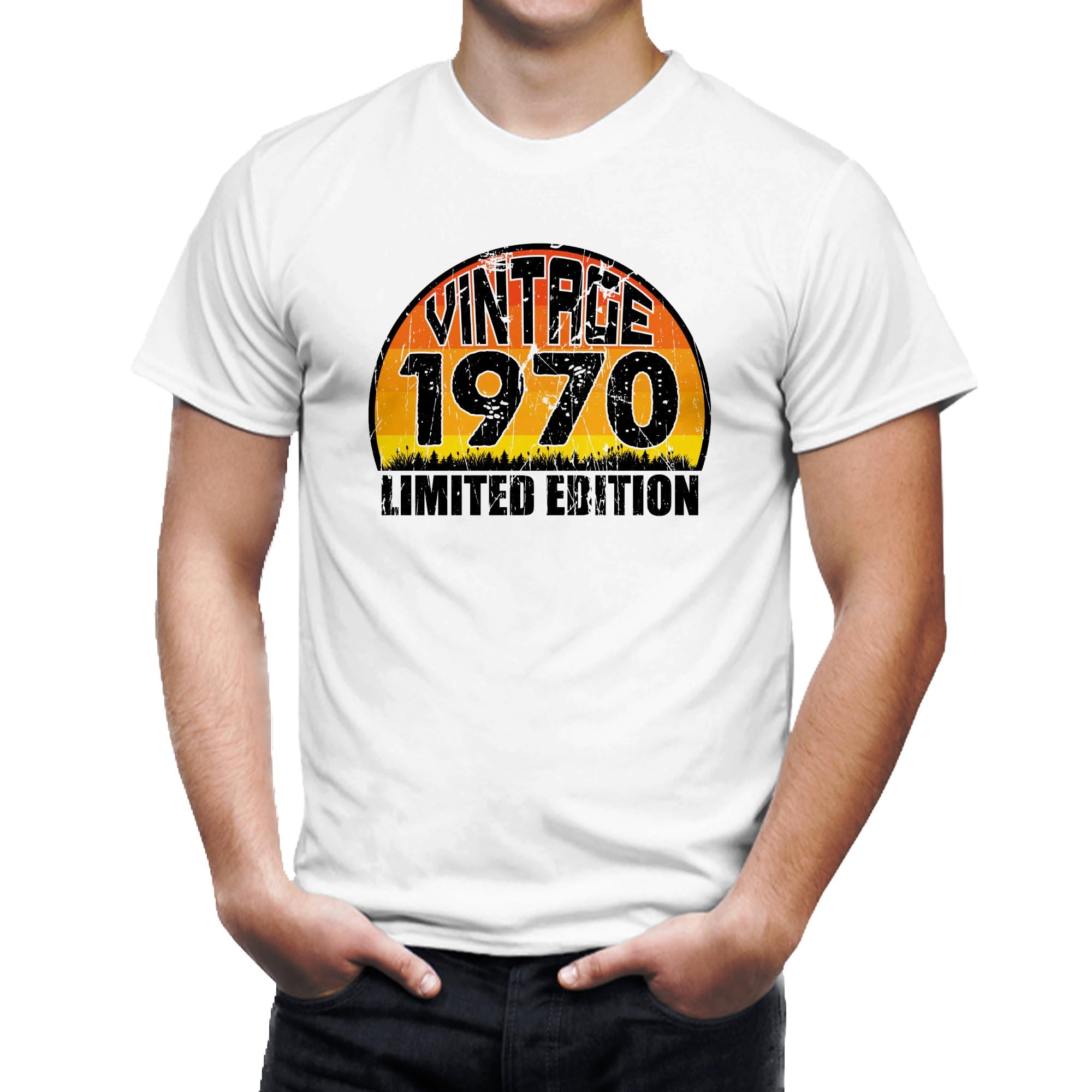 Seek Buy LoveVintage 1970 Limited Edition T-Shirt, Retro Birthday Gift Tee, Distressed Sunset Graphic T-Shirt