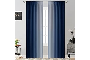 Yakamok Blue and Greyish White Ombre Curtains: Add a Touch of Serenity...
