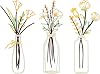YiYa 3 Pcs Metal Flowers Wall Arts Metal Flower Wall Decor Minimalist Floral Decor Flowers Boho Wall Art Sculptures for Home Bedroom Kitchen Living Room Decor Yellow