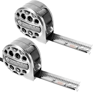 2 PCS/Pack Tape Measure 25'FT Foot/7.5M Retractable Measuring Tape Double Side Scale Handy Stainless Steel Measurement Tape for Construction Household Woodworking (2)
