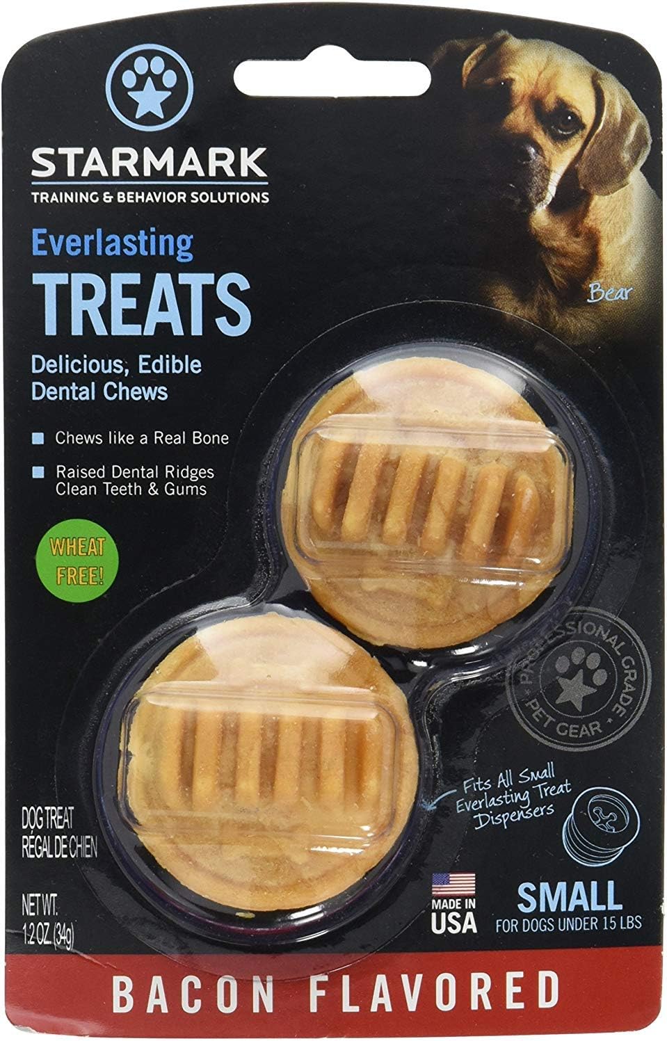 Everlasting Dog Treat Toy Bacon Edible Dental Chew Small - 4 Pack