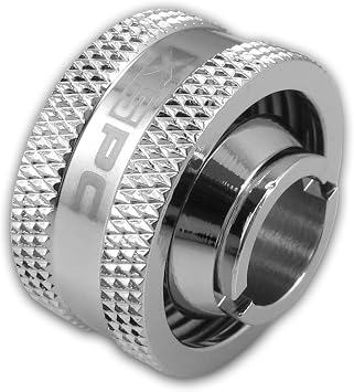 XSPC G1/4 to 1/2 ID, 3/4 OD Compression Fitting V2 for Soft Tubing, Chrome, 8-Pack