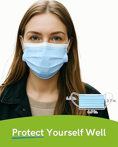 Miniatura 141 de FriCARE Mascarillas desechables, 3 capas ASTM nivel 3 grado médico, elegibles para FSA/HSA, transpirables y cómodas para alergias/protección solar