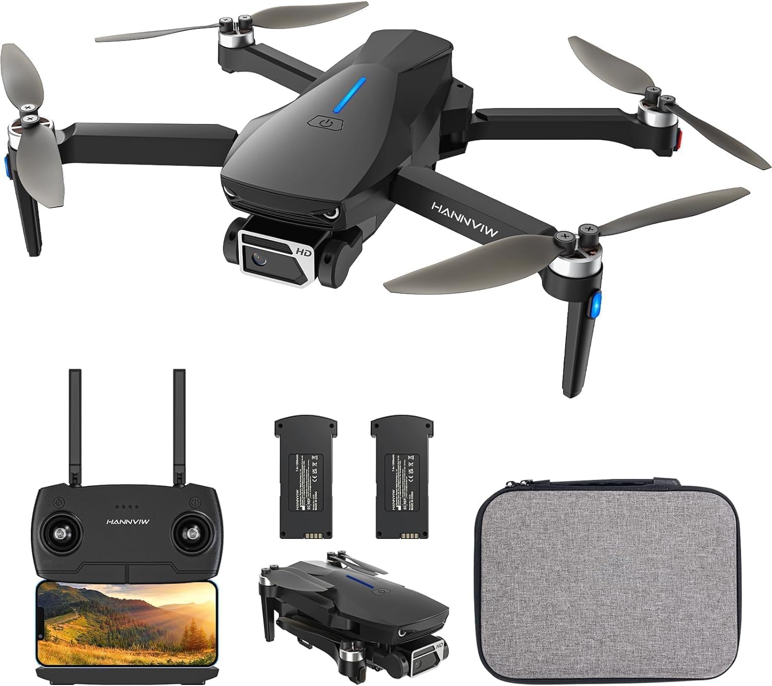 H220 GPS Drones with Camera for Adults 4K, Under 250g, Professional Video Transmission Drone, RC Quadcopter with Brushless Motor, Auto Return Home, Follow Me,for Beginner