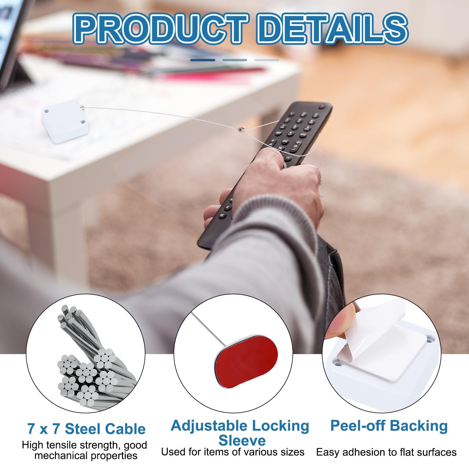 PATIKIL 3.3ft (1M) Retractable Remote Control Cable Tether 2N - Image 3