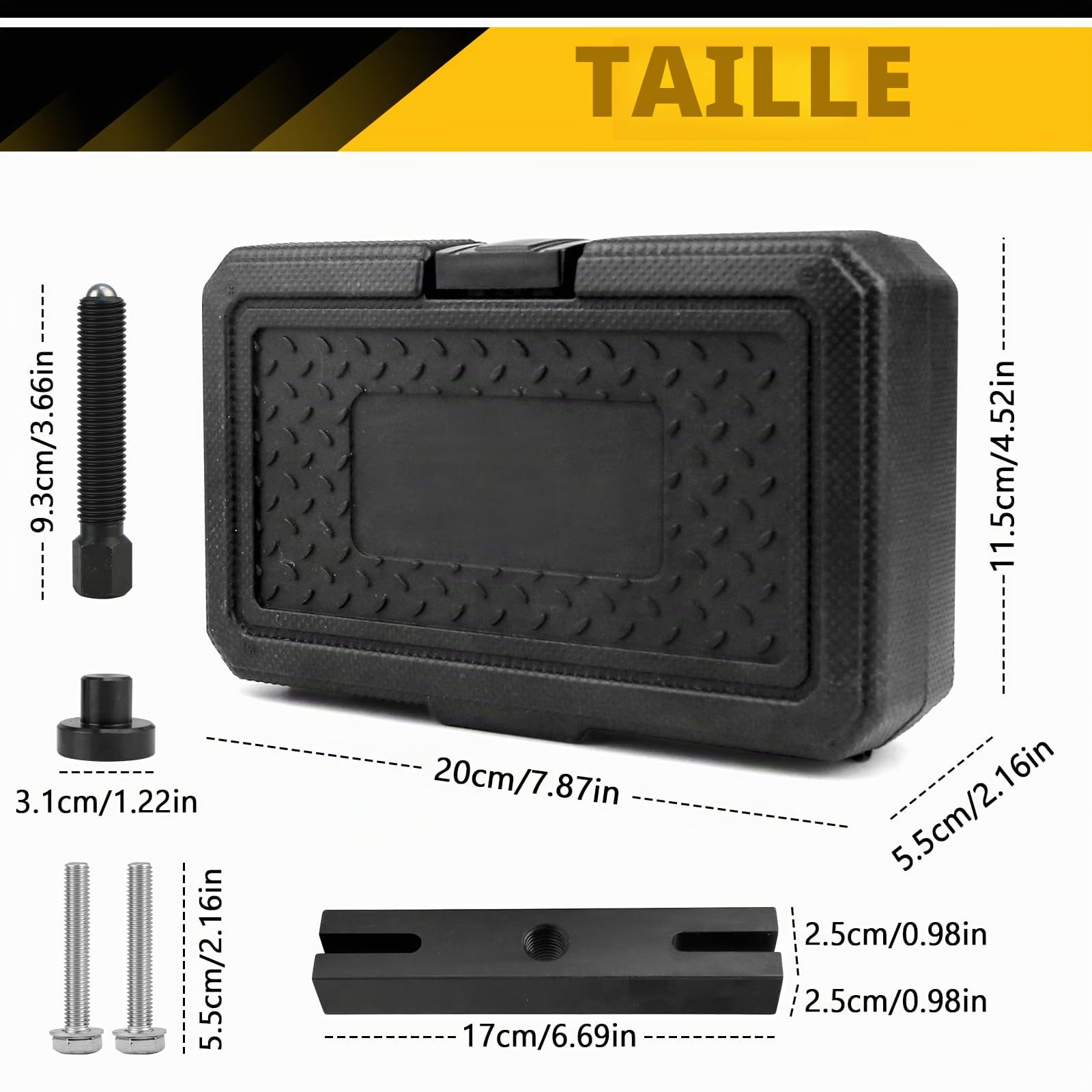 Extracteur de poulie de vilebrequin, outil de retrait compatible avec Ford EcoBLUE TDCi Transit, compatible avec Transit/Tourneo Custom, support de traction, boulon de traction central, goupille de