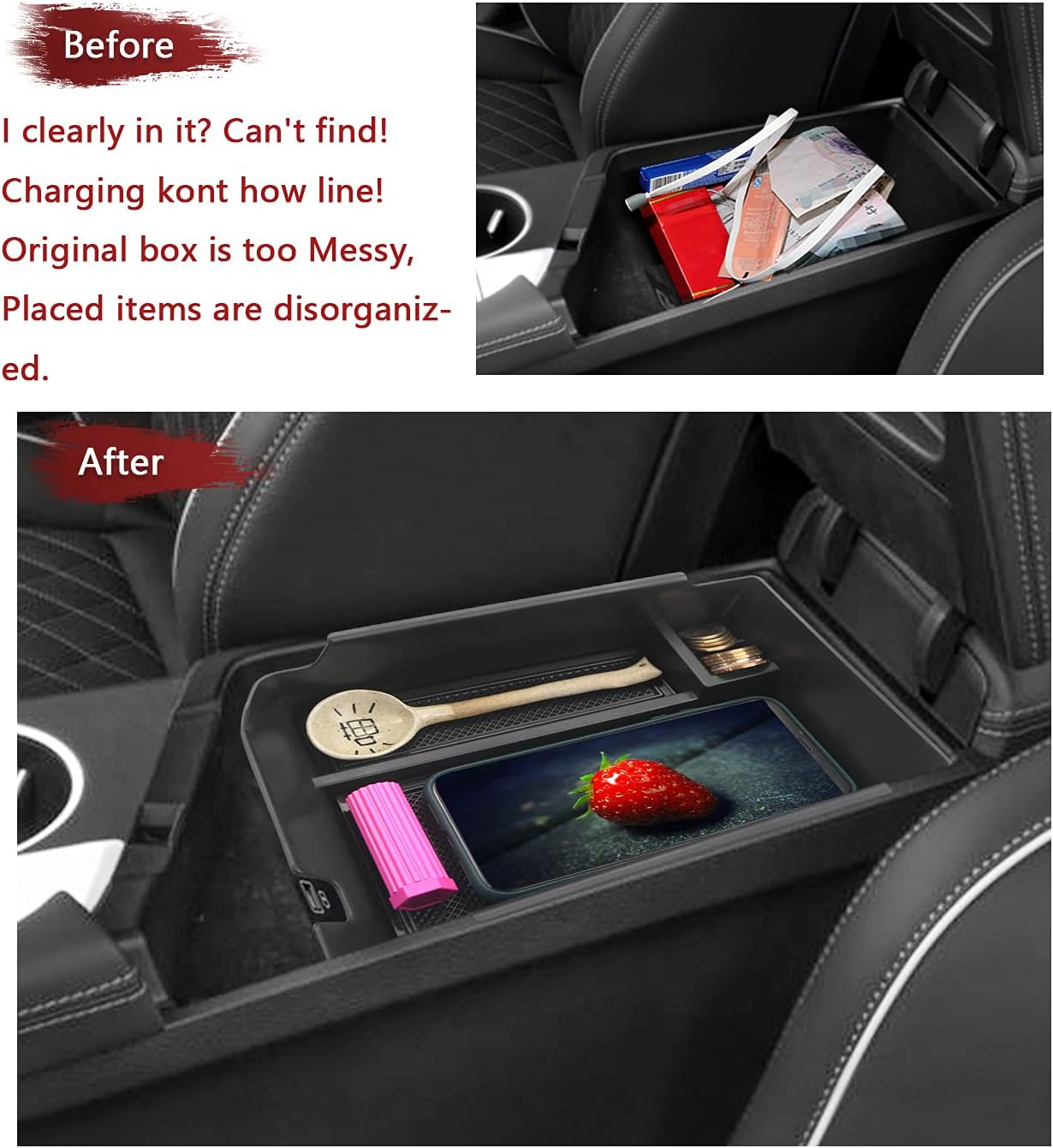 LFOTPP Center Console Organizer Compatible with 2019-2025 2026 Genesis G70 Armrest Storage Box Armrest Console Organizer 2026 Genesis G70 Accessories