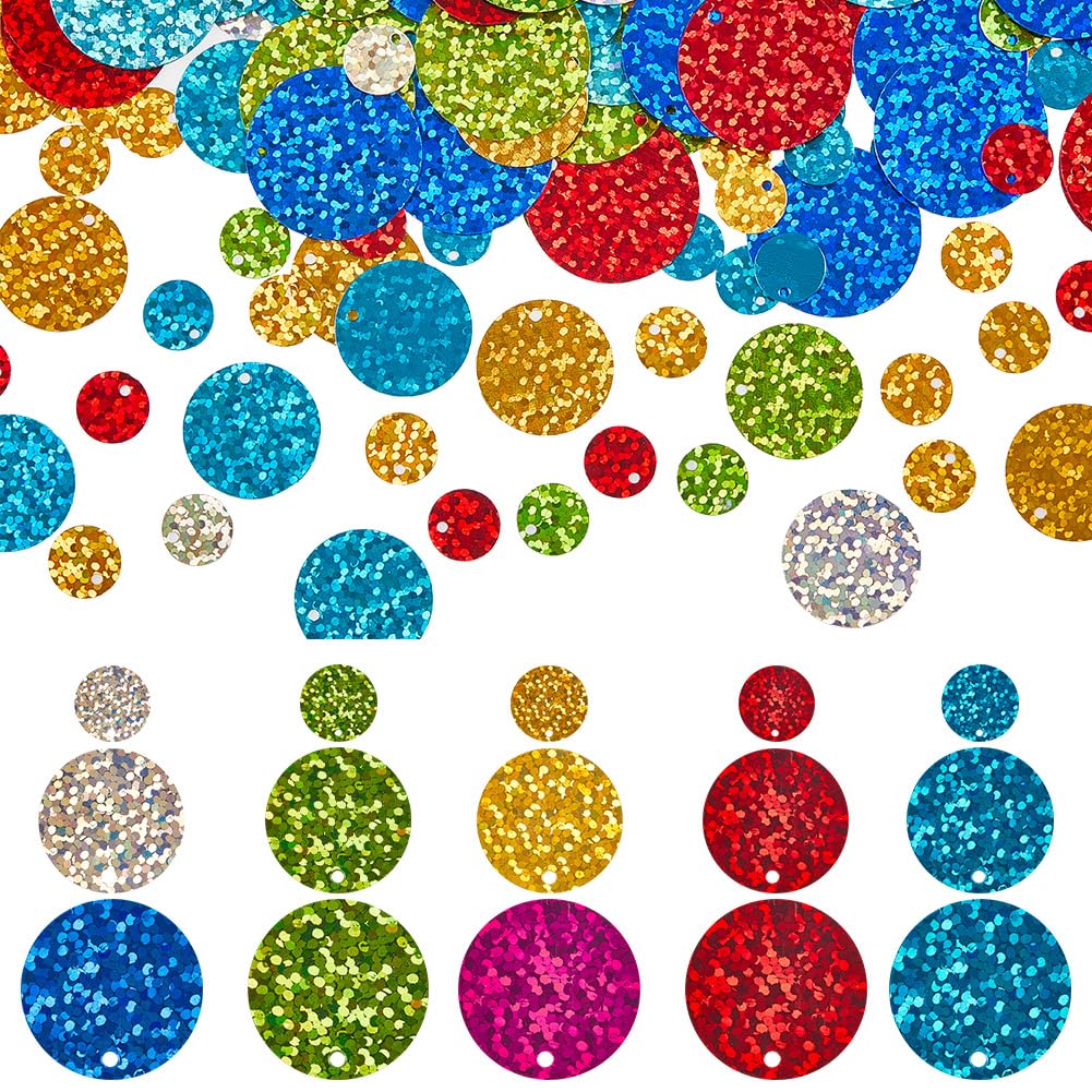 Lentejuelas sueltas redondas que no pierden el color para costura duradera de disfraces en PVC