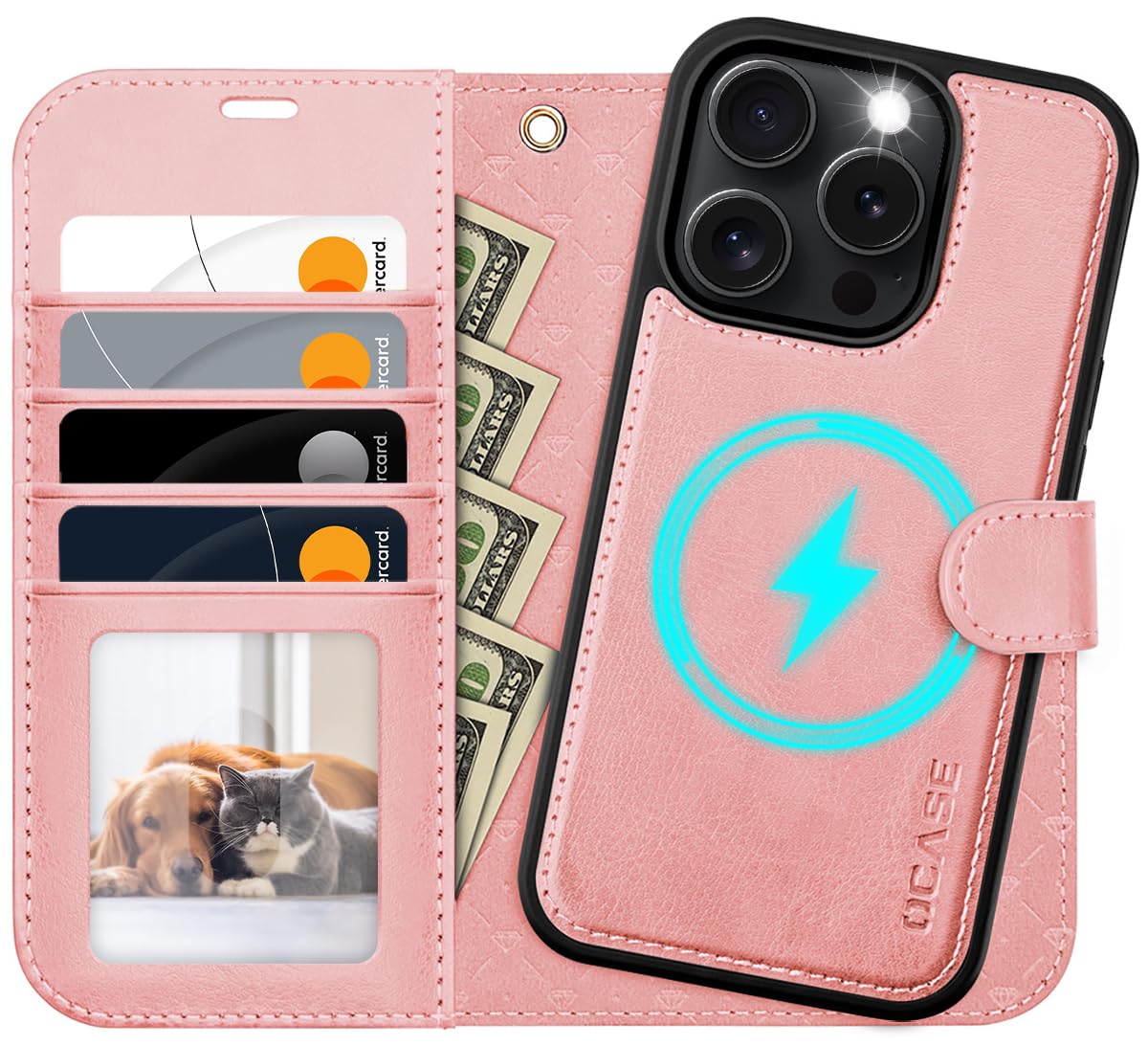 OCASE for iPhone 16 Pro Max Case, Detachable 2 in 1 PU Leather Wallet Case with RFID Blocking, Wireless Charging