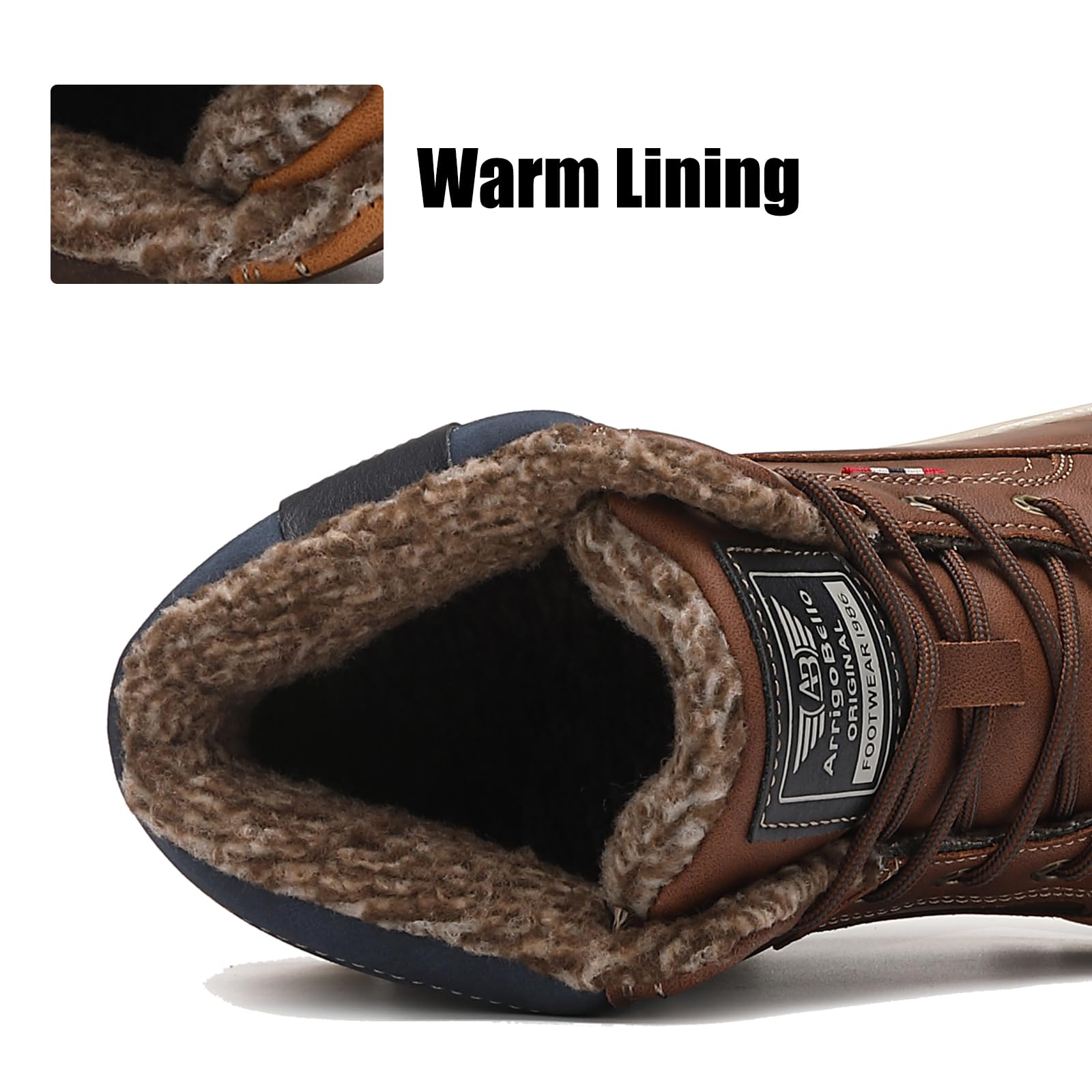 ARRIGO BELLO Stivali Uomo Invernali Scarpe Inverno Calda Foderato Montagna Antiscivolo Trekking Boots Scarponcini Neve Taglia 41-46EU