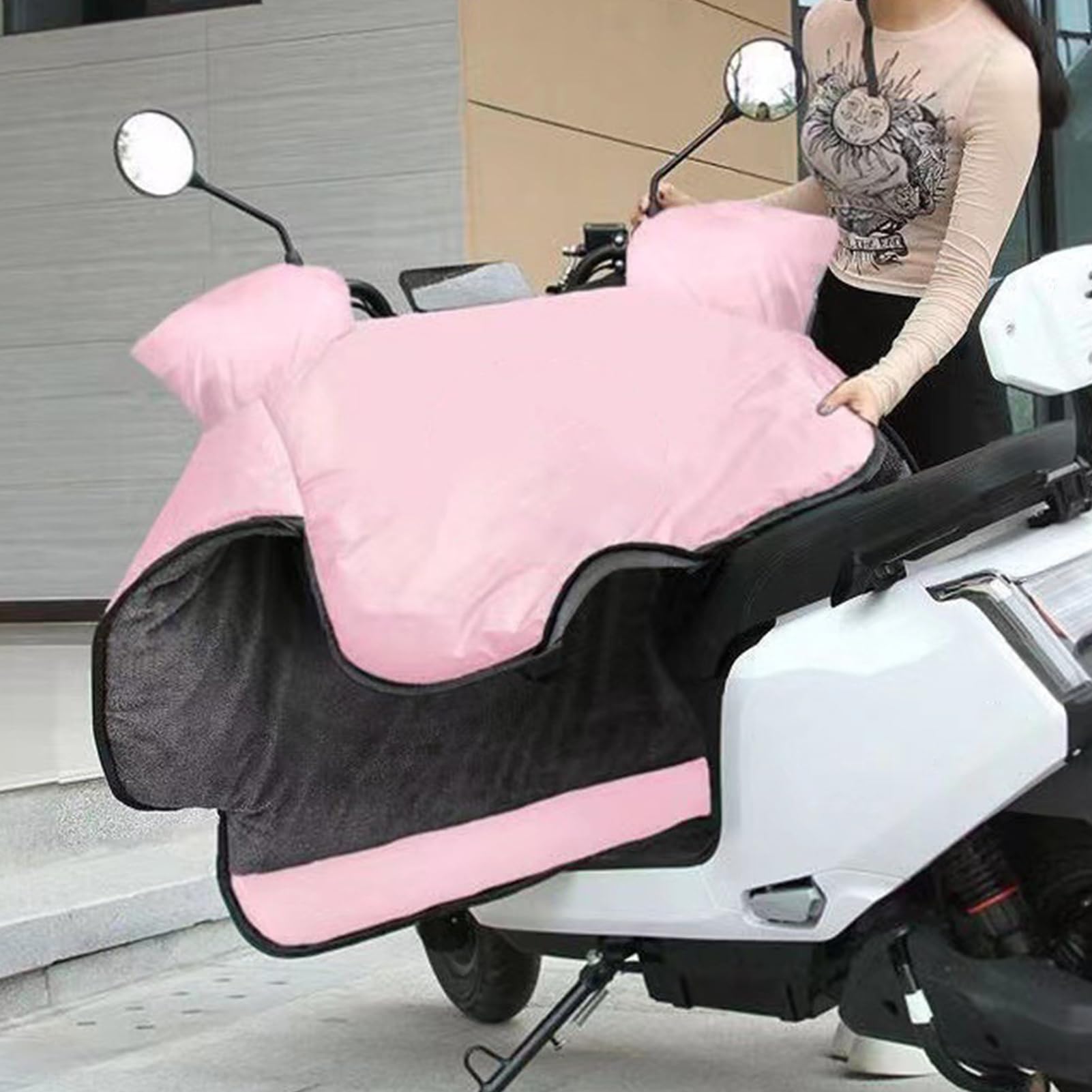 Trapunta per parabrezza scooter – 120 cm copertura per moto, grembiule | riscaldato, protezione termica resistente alle intemperie | scudo isolante per le gambe per veicoli elettrici biciclette per