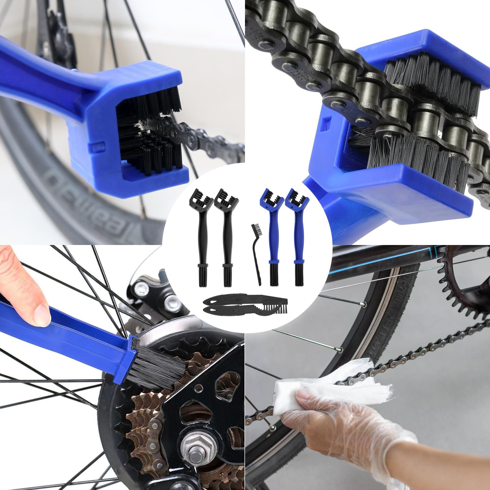 7 sztuk szczotek do czyszczenia łańcuchów, szczotka do łańcucha, motocykl, szczotka do czyszczenia łańcuchów, zestaw do czyszczenia łańcuchów, zestaw do czyszczenia łańcuchów, szczotka zębata