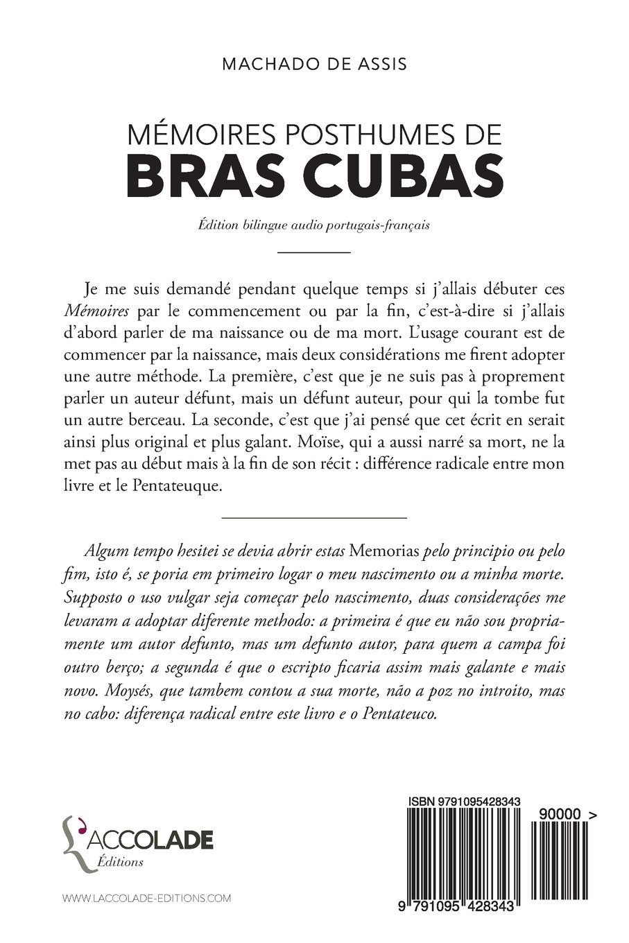 Mémoires posthumes de Brás Cubas: bilingue portugais/français (+ audio intégré)