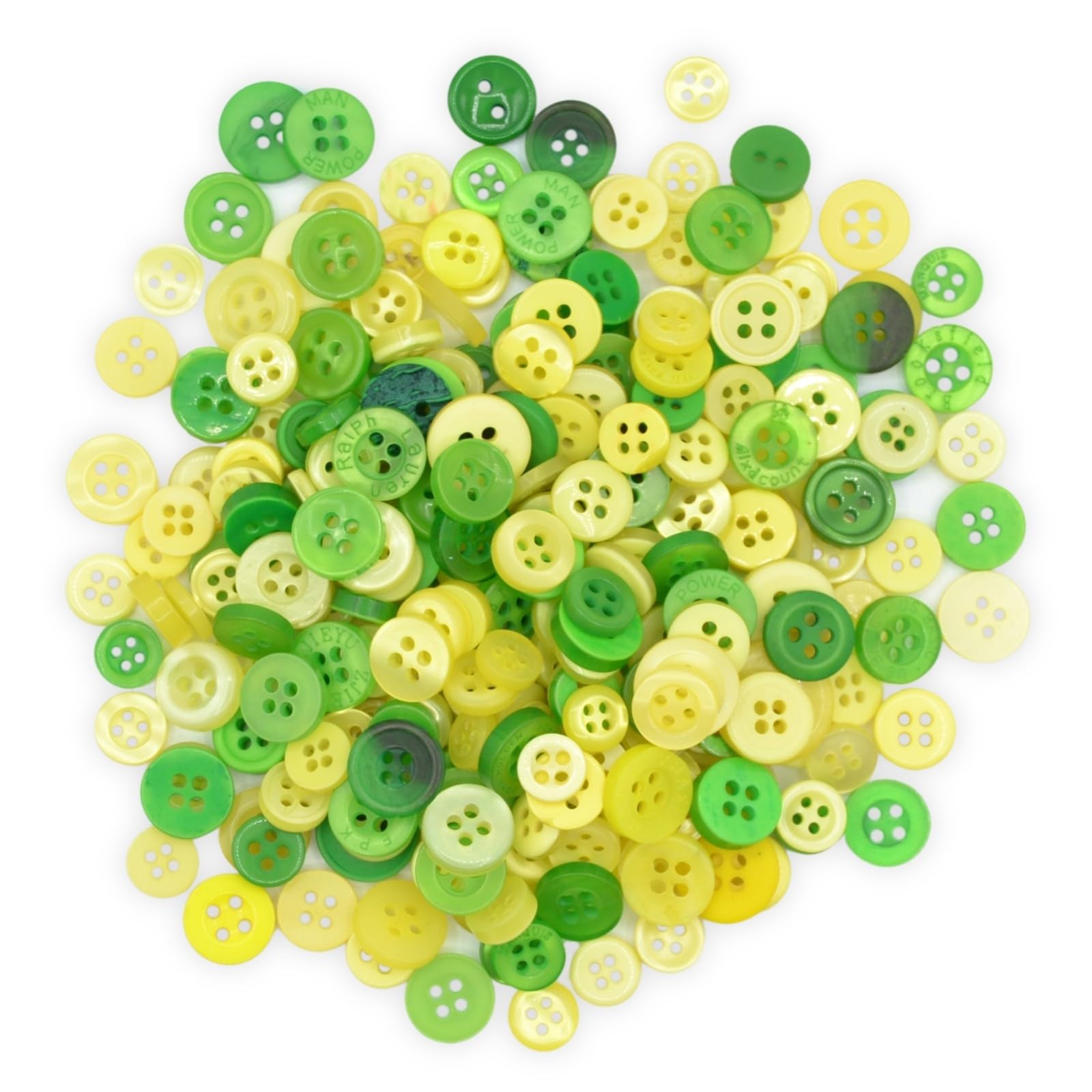 celloexpress Yellow & Green Tiny Buttons - Mixed Colours Small Sizes Mini Crafts Sewing Card Embellishments (Pack of 500g) โ image 1